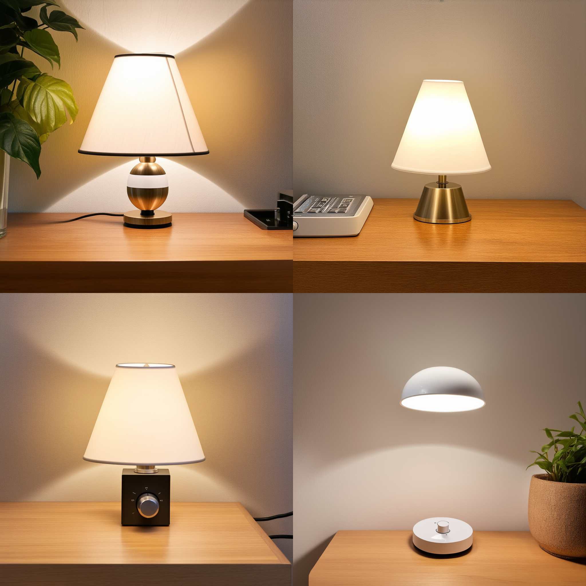 A lamp with the knob switched on