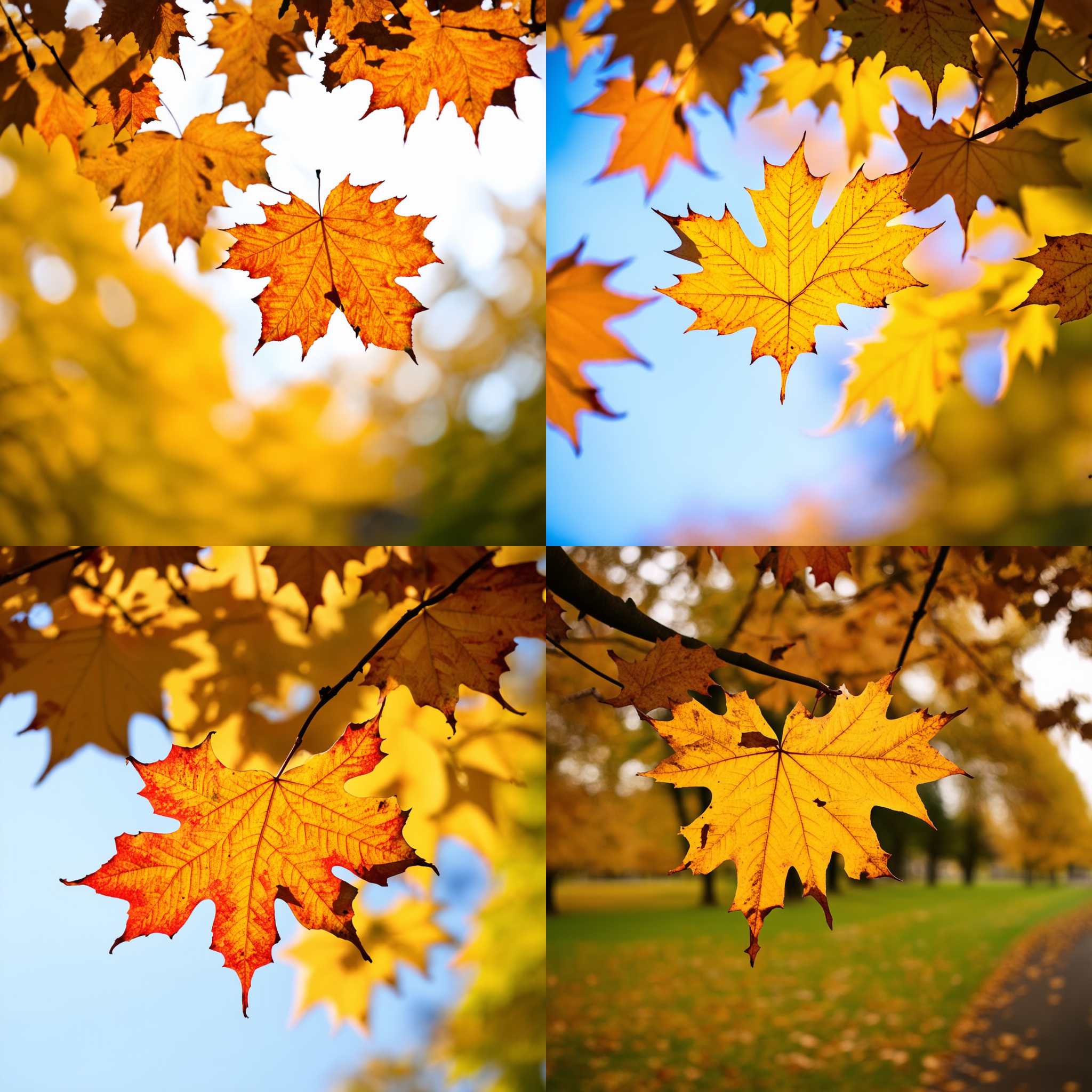 Maple leaves during autumn