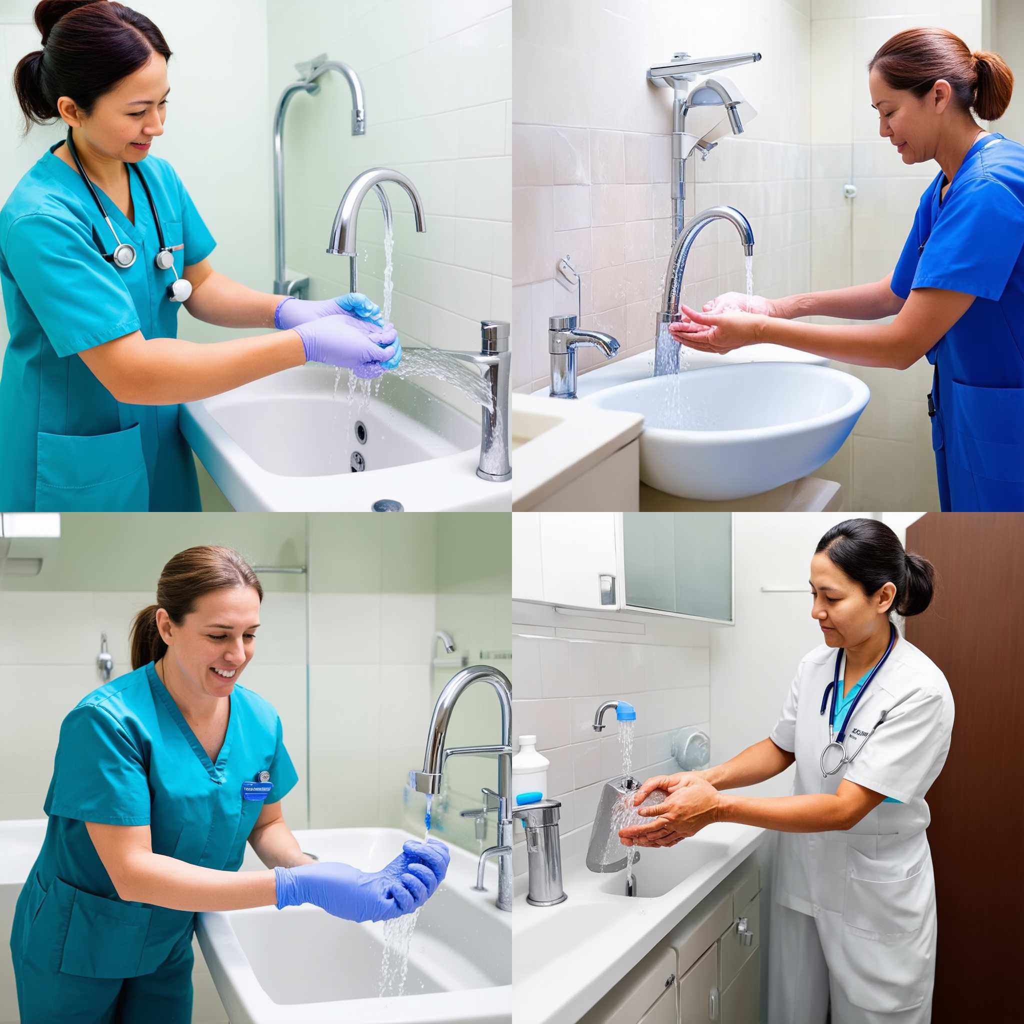 A nurse washing hands