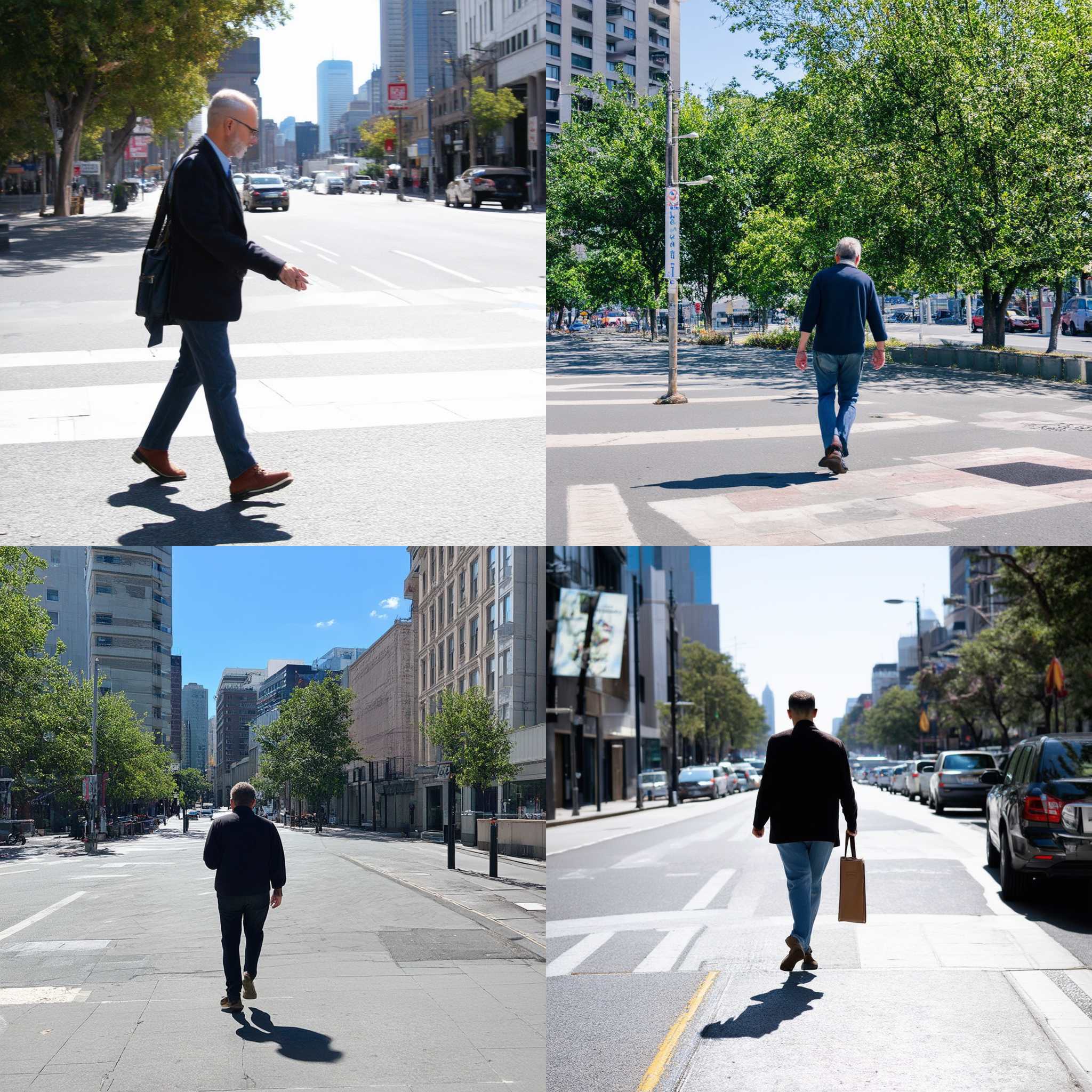 A pedestrian on a sunny day