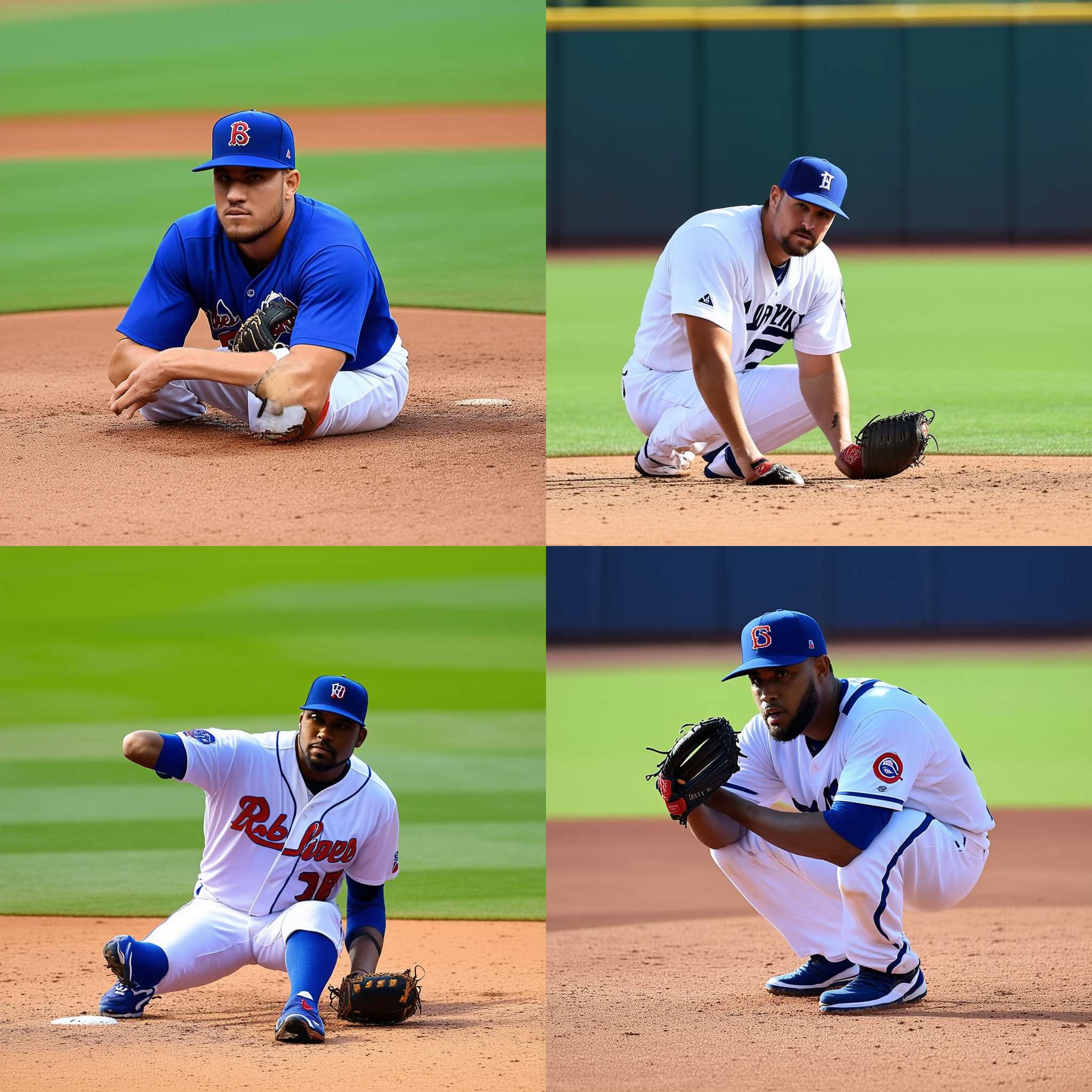 A baseball player taking a rest during the game