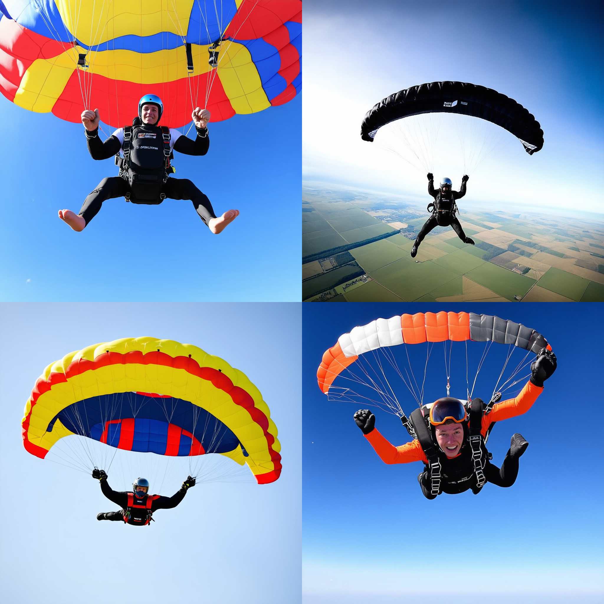 A skydiver opening a parachute