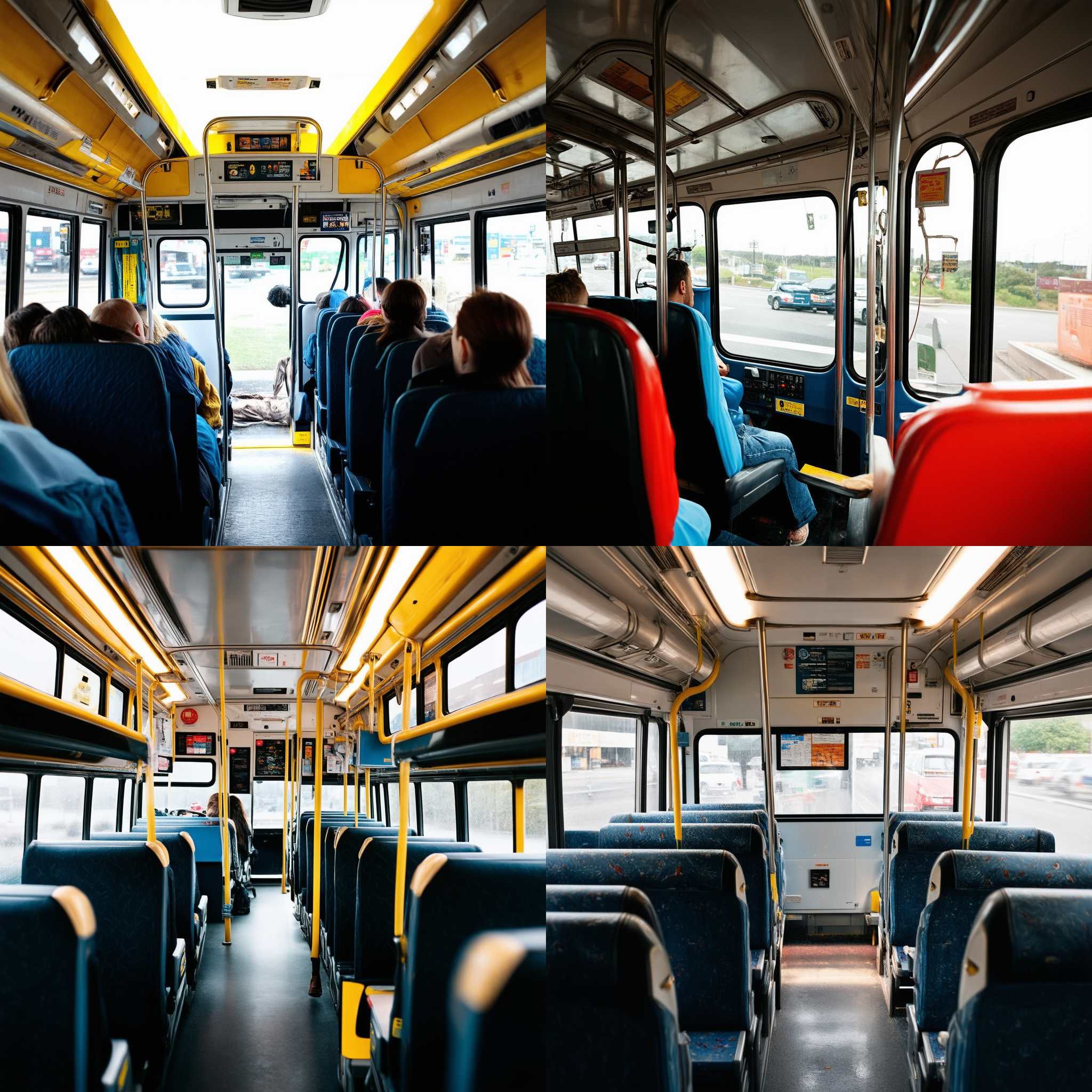 The inside of a bus during peak hours