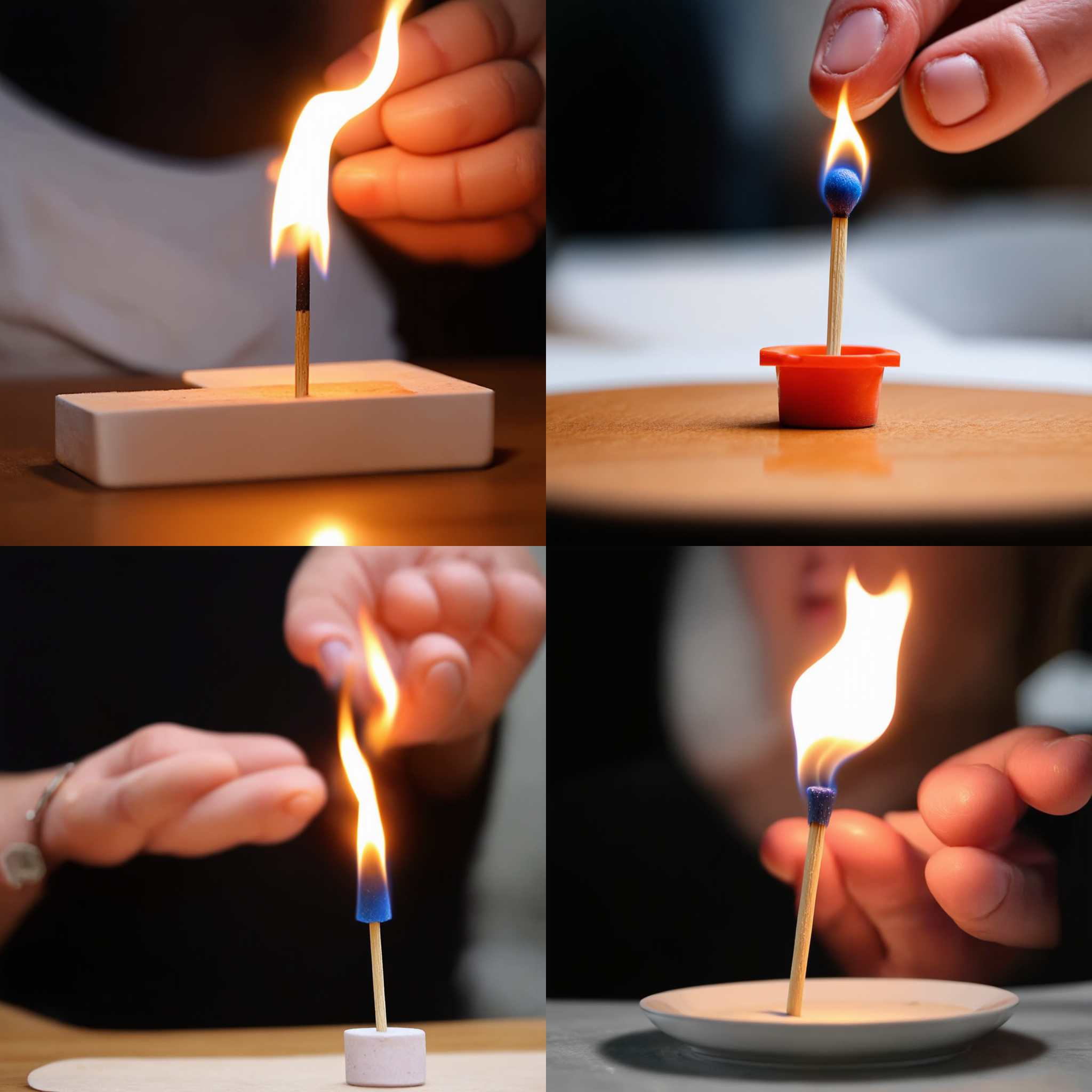 A person igniting a match