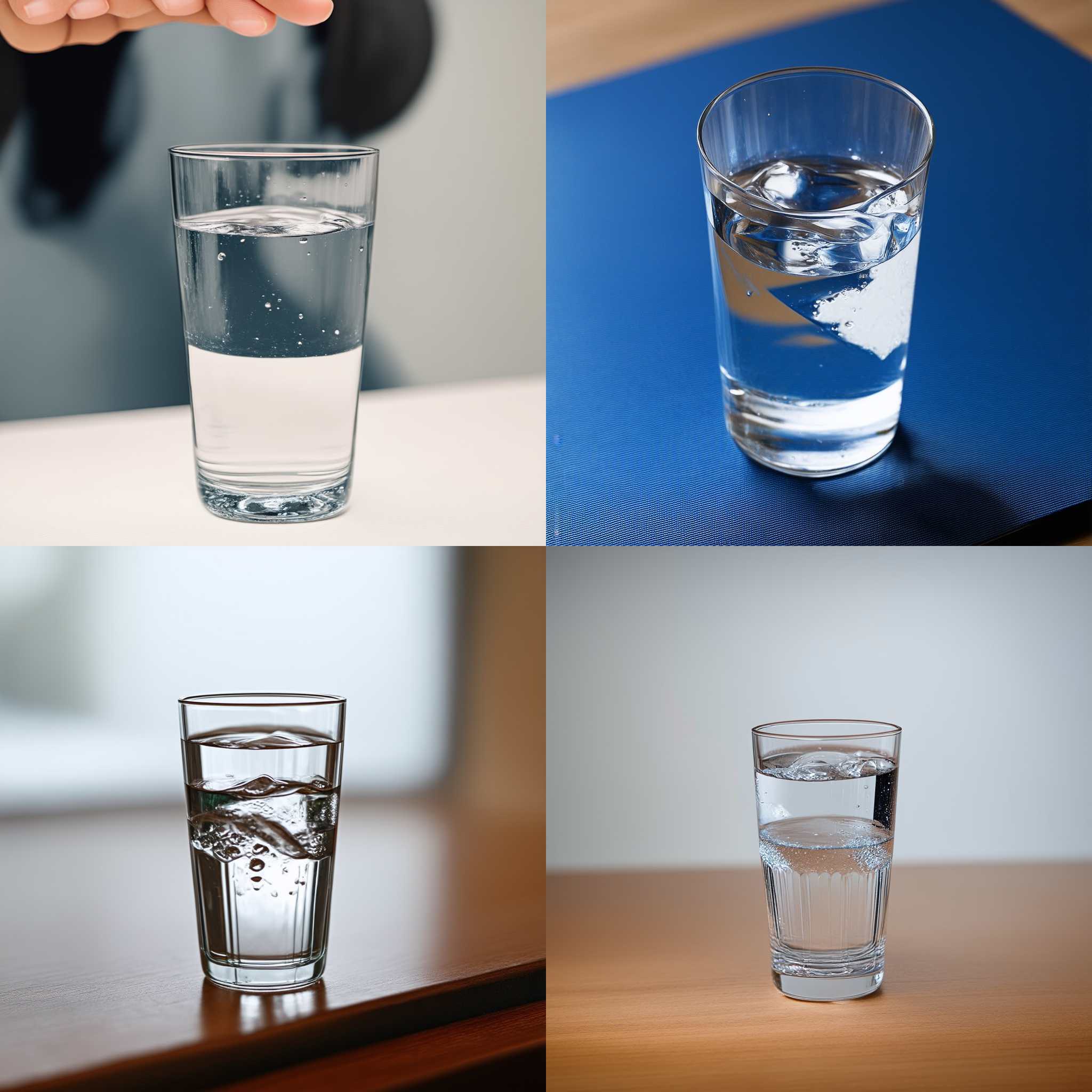 A glass of water held upright