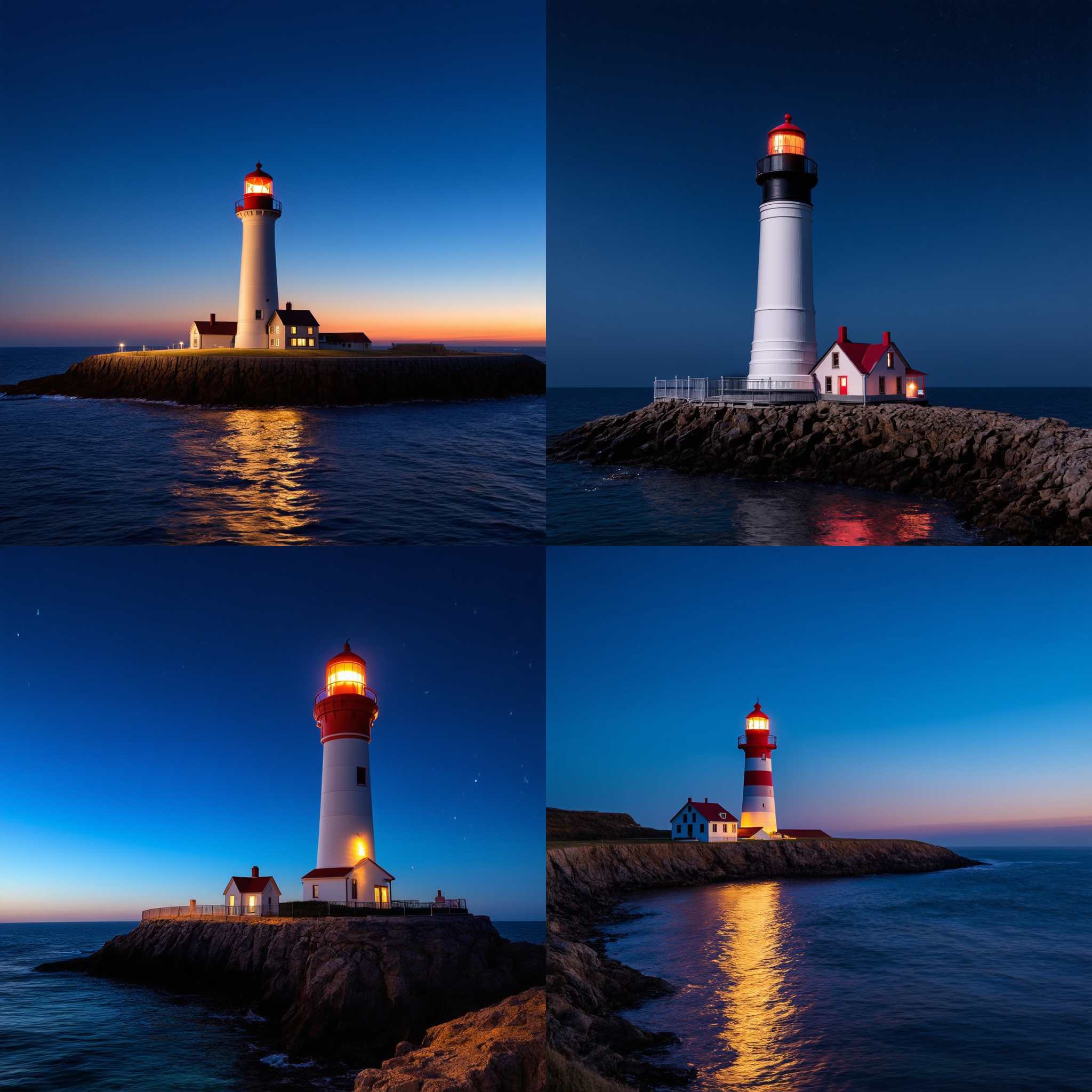 A lighthouse during nighttime