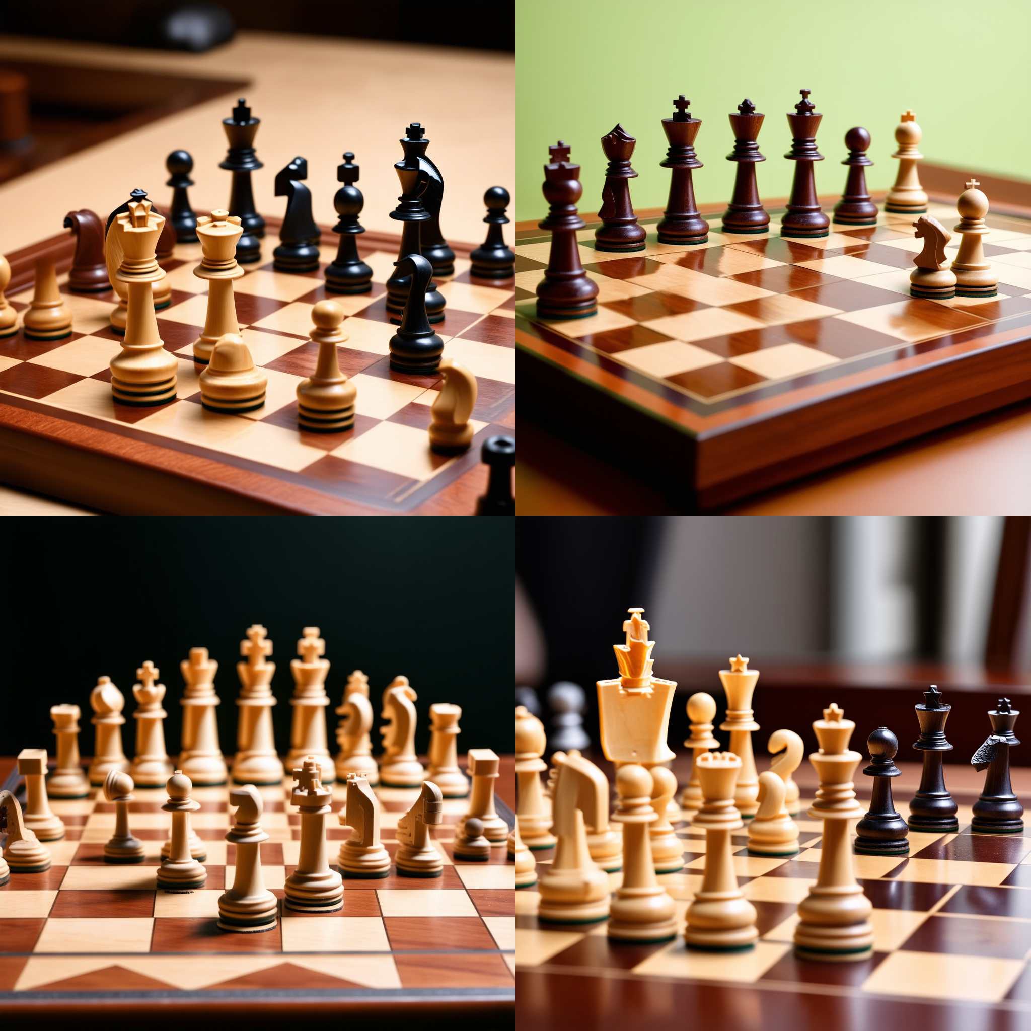 A chessboard at the beginning of a game