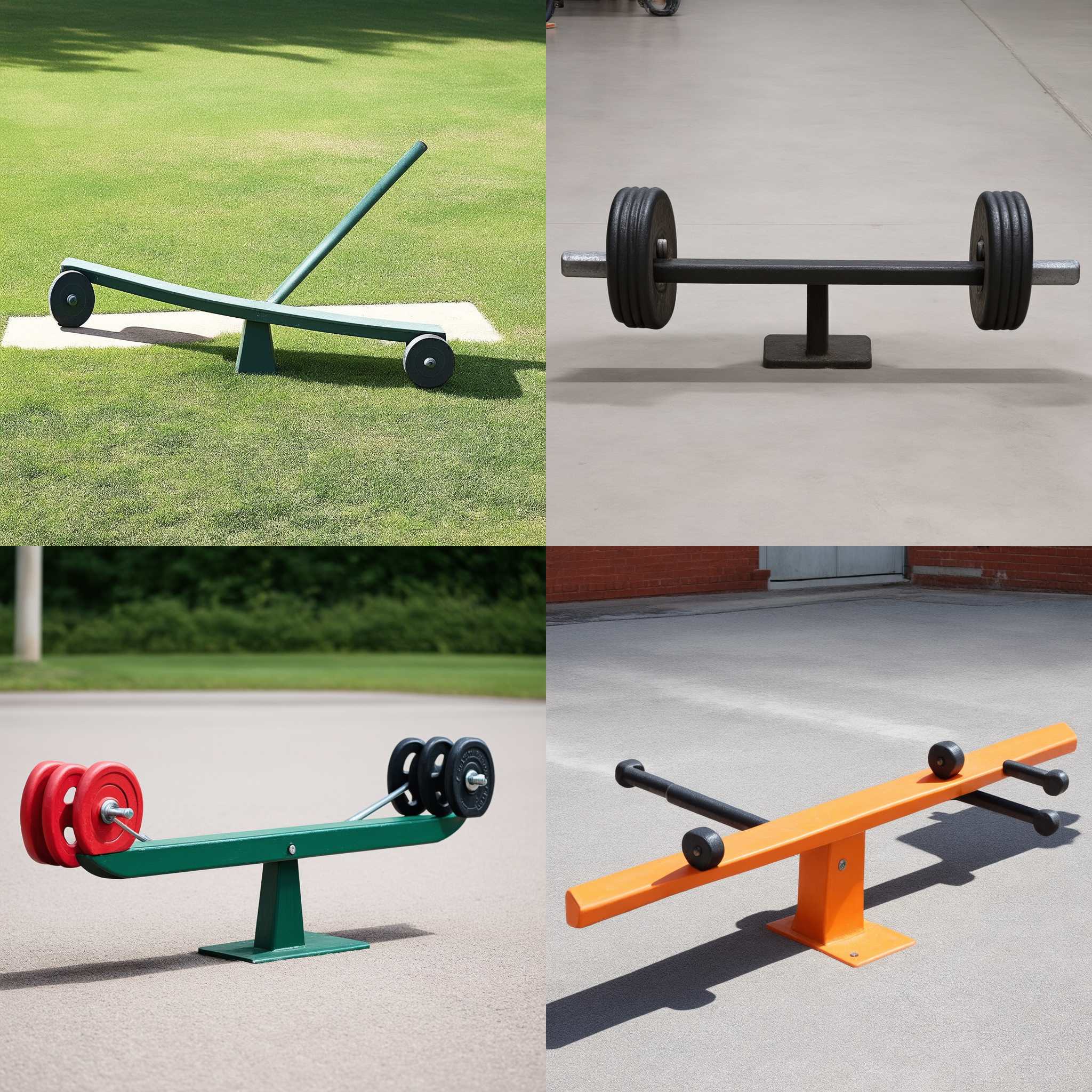 A seesaw with uneven weights on both sides