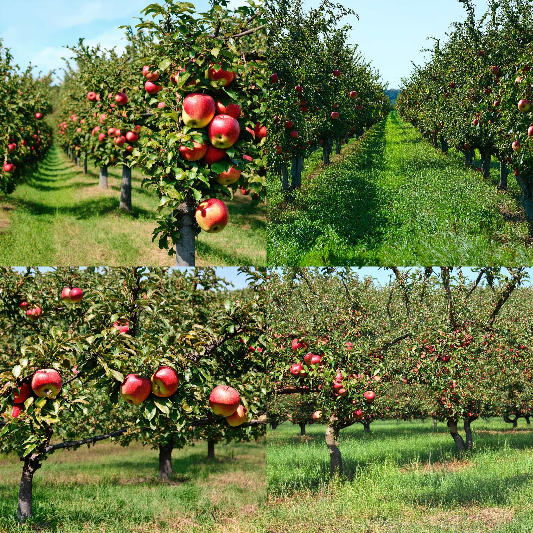 An apple orchard before harvesting