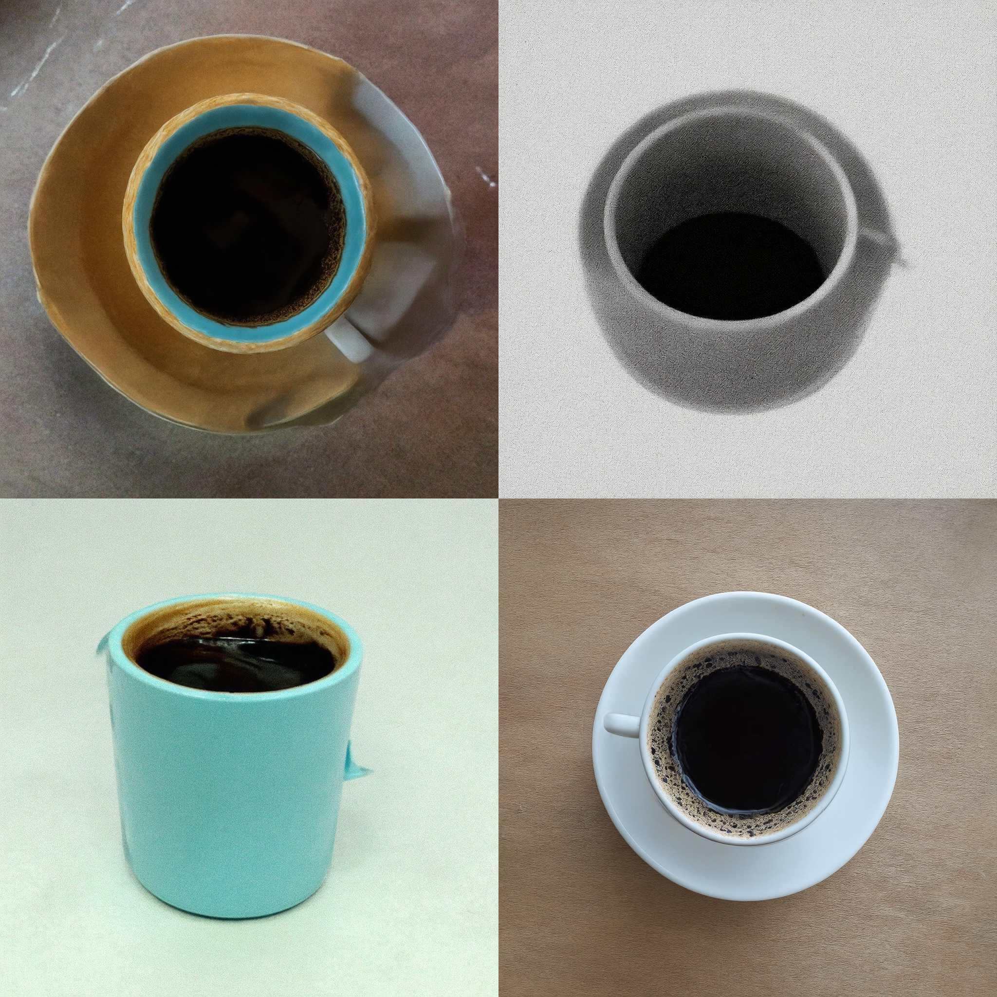 A cup of coffee with no milk