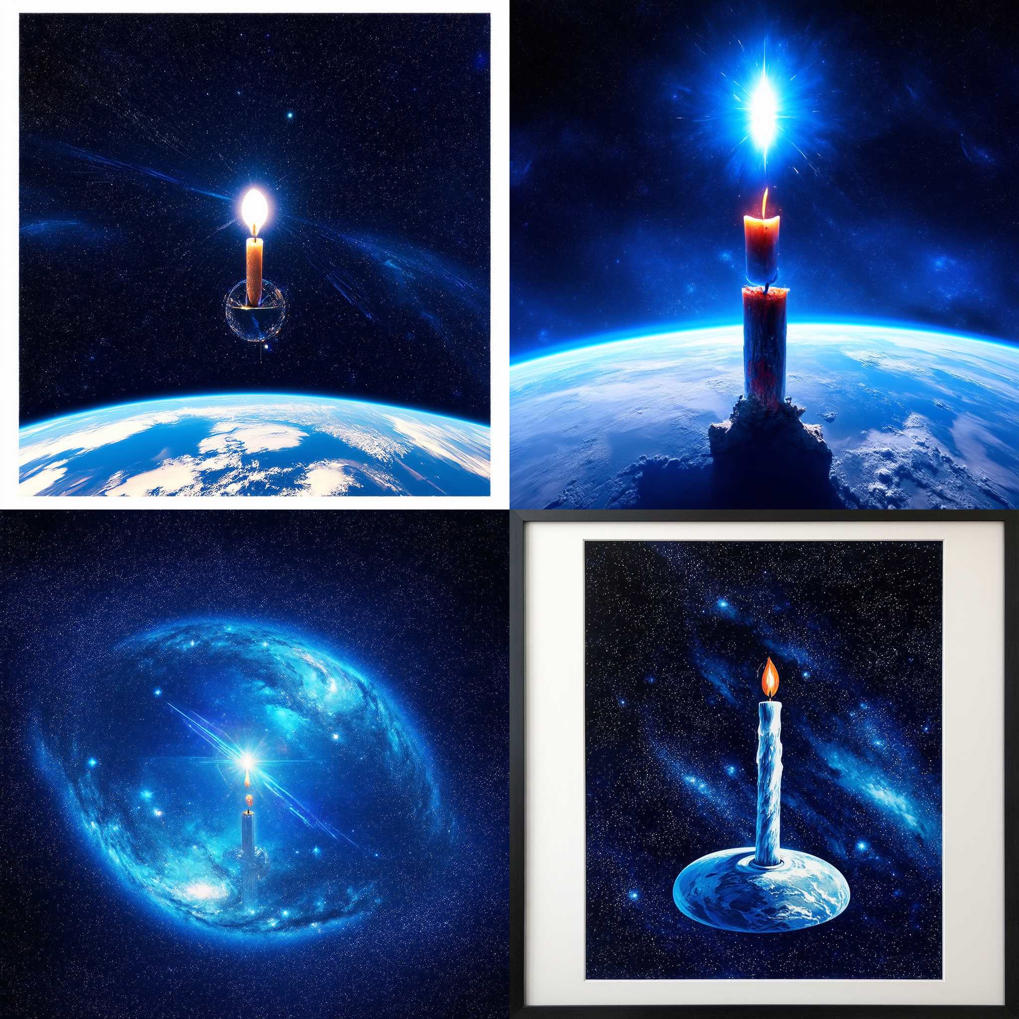 A candle in space