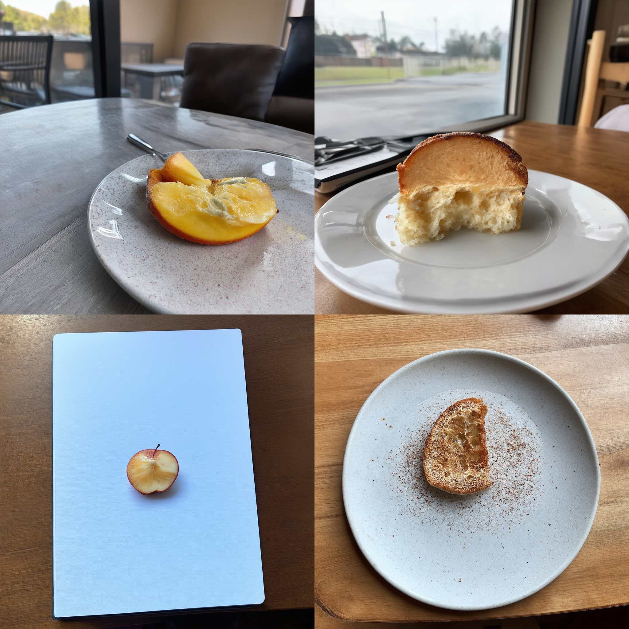 An apple slice that's been sitting out on the table for a few hours