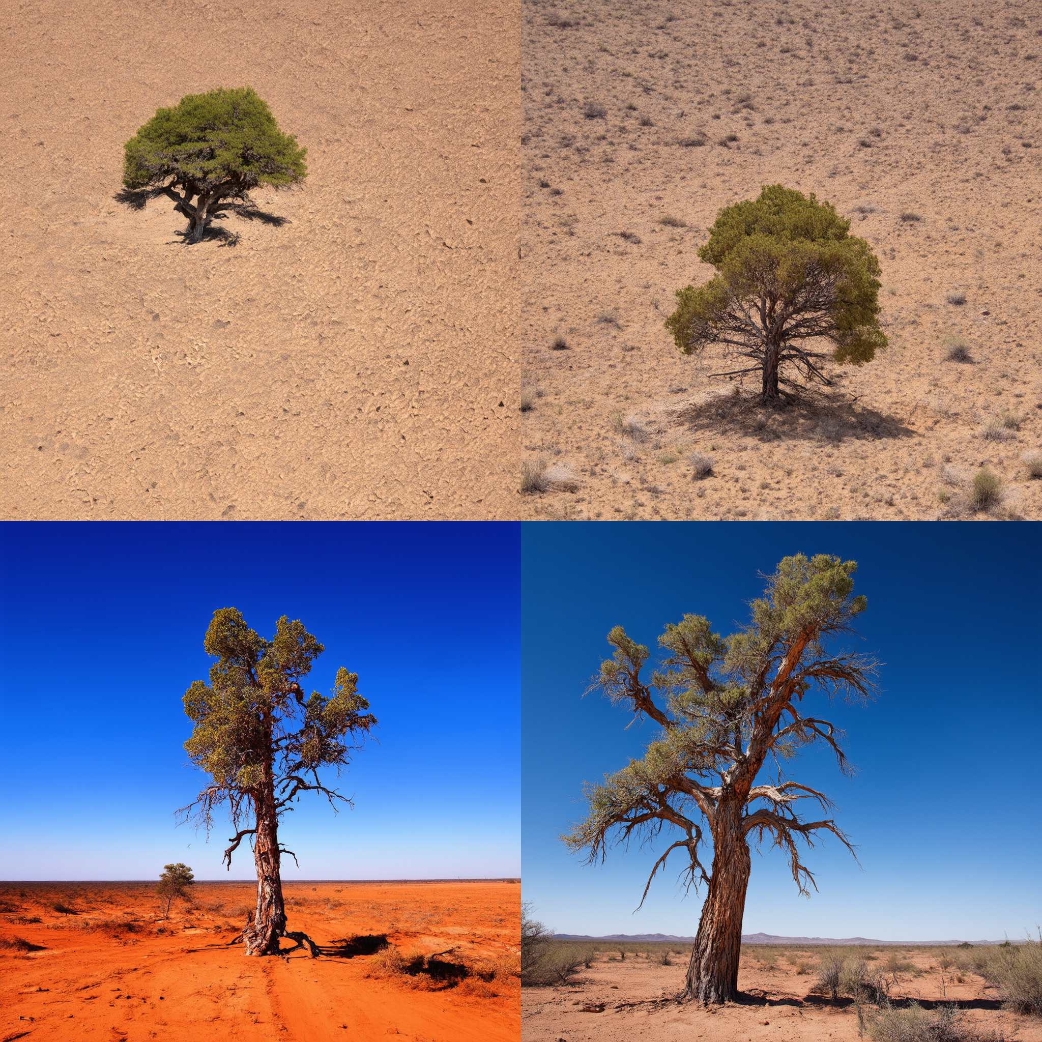 A pine tree in severe drought