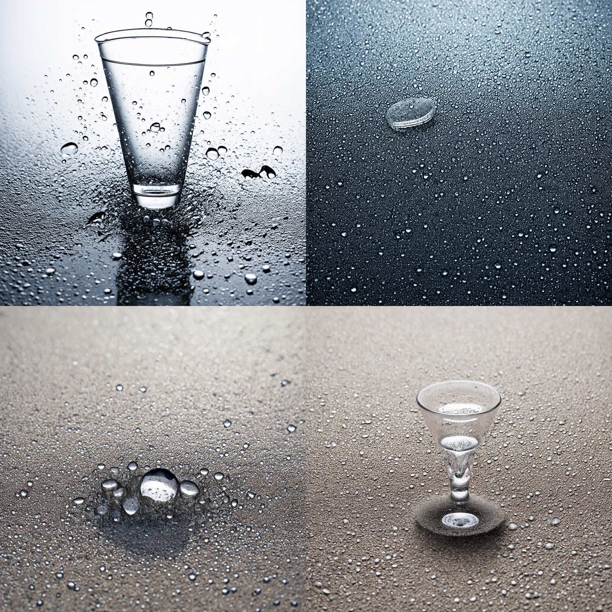 A glass of water dropped on the floor