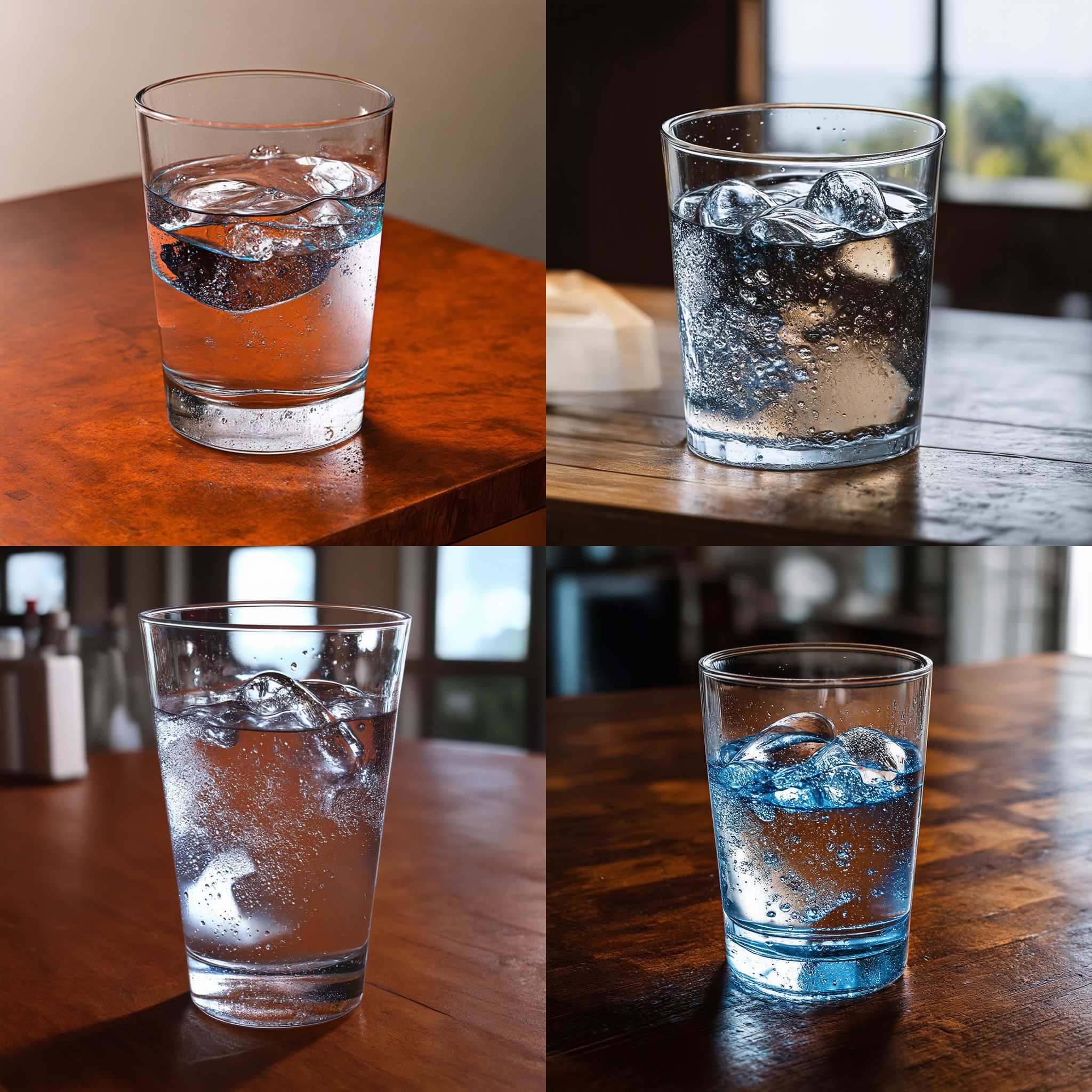 A full cup of water tipped over on a table