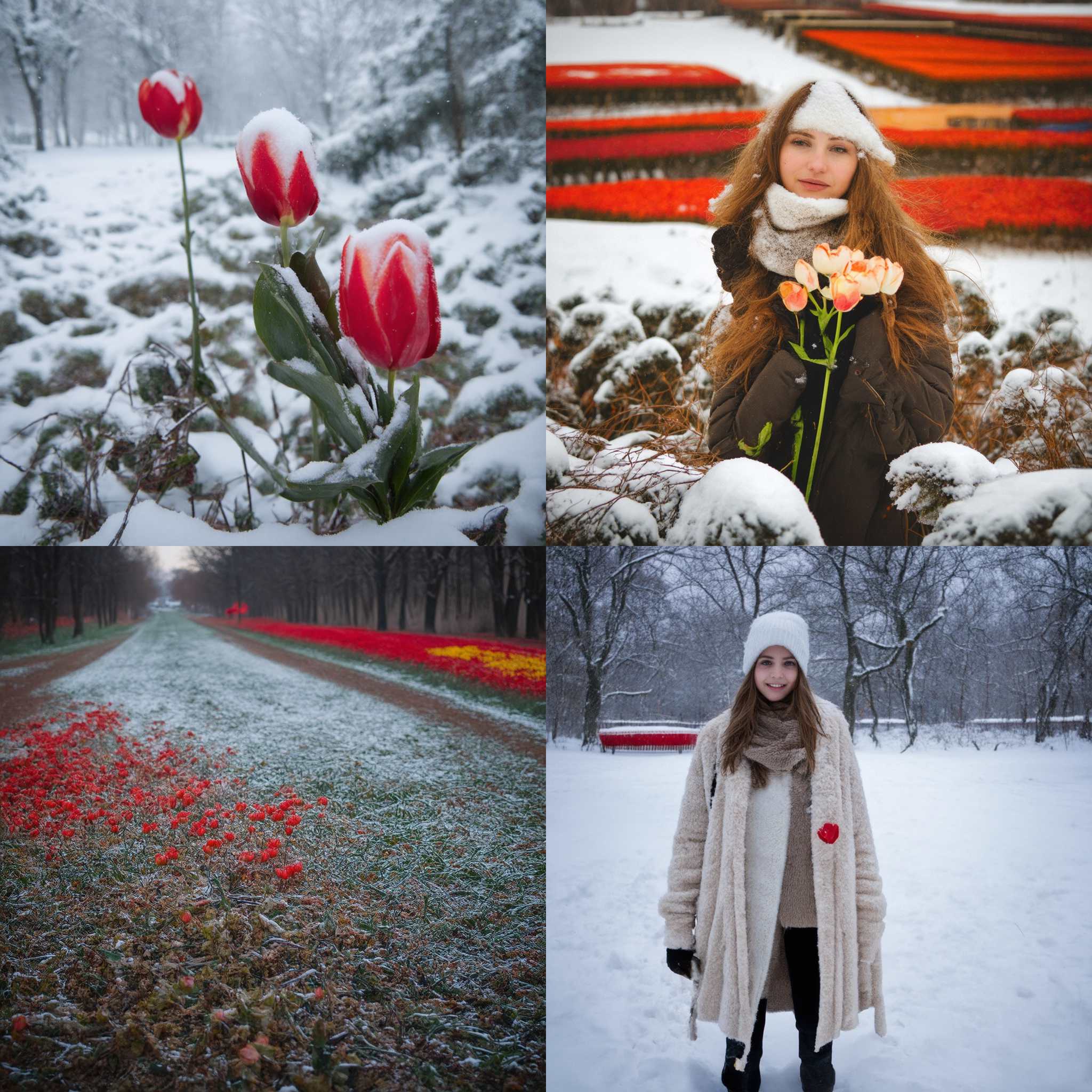 Tulips in winter