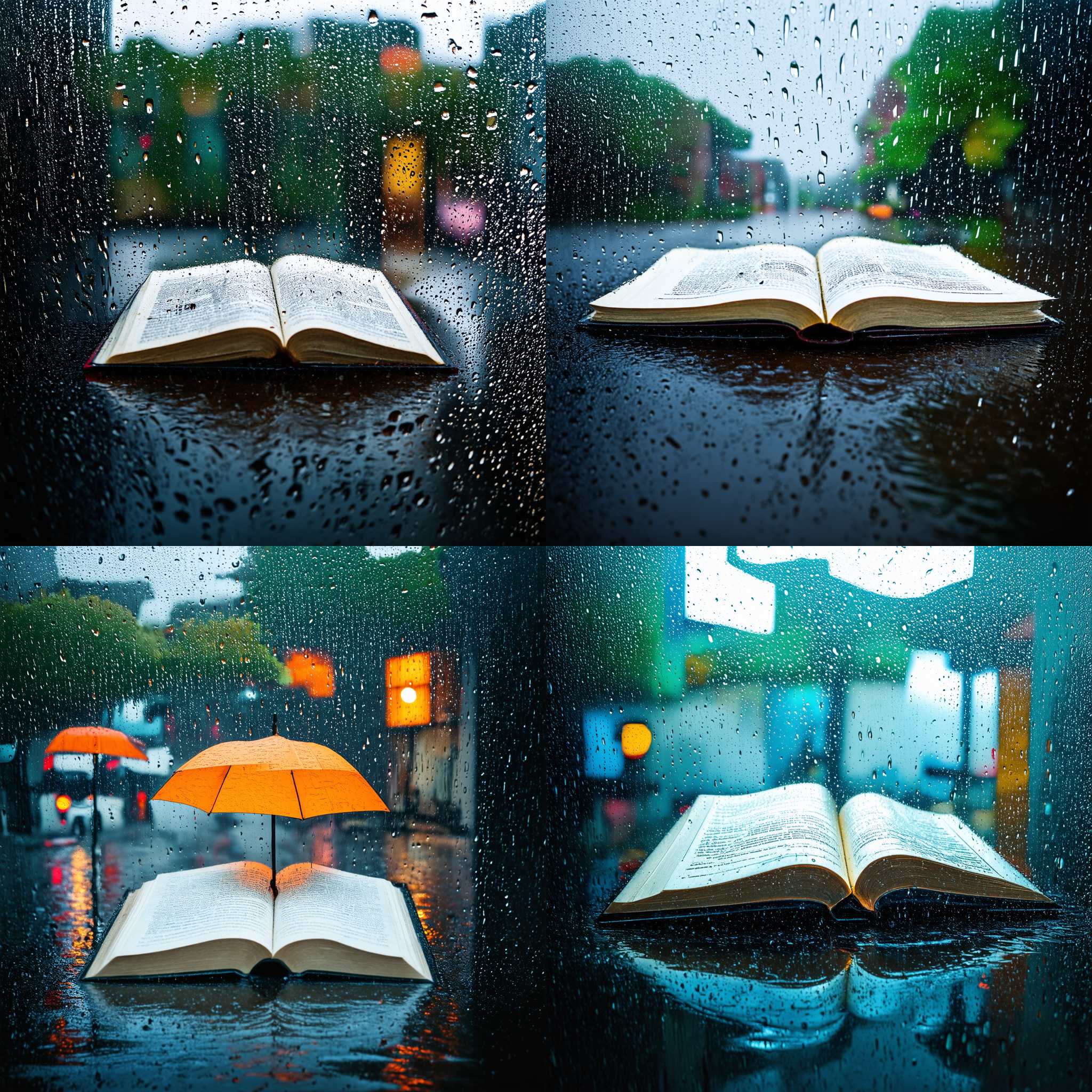 A book left open in the rain