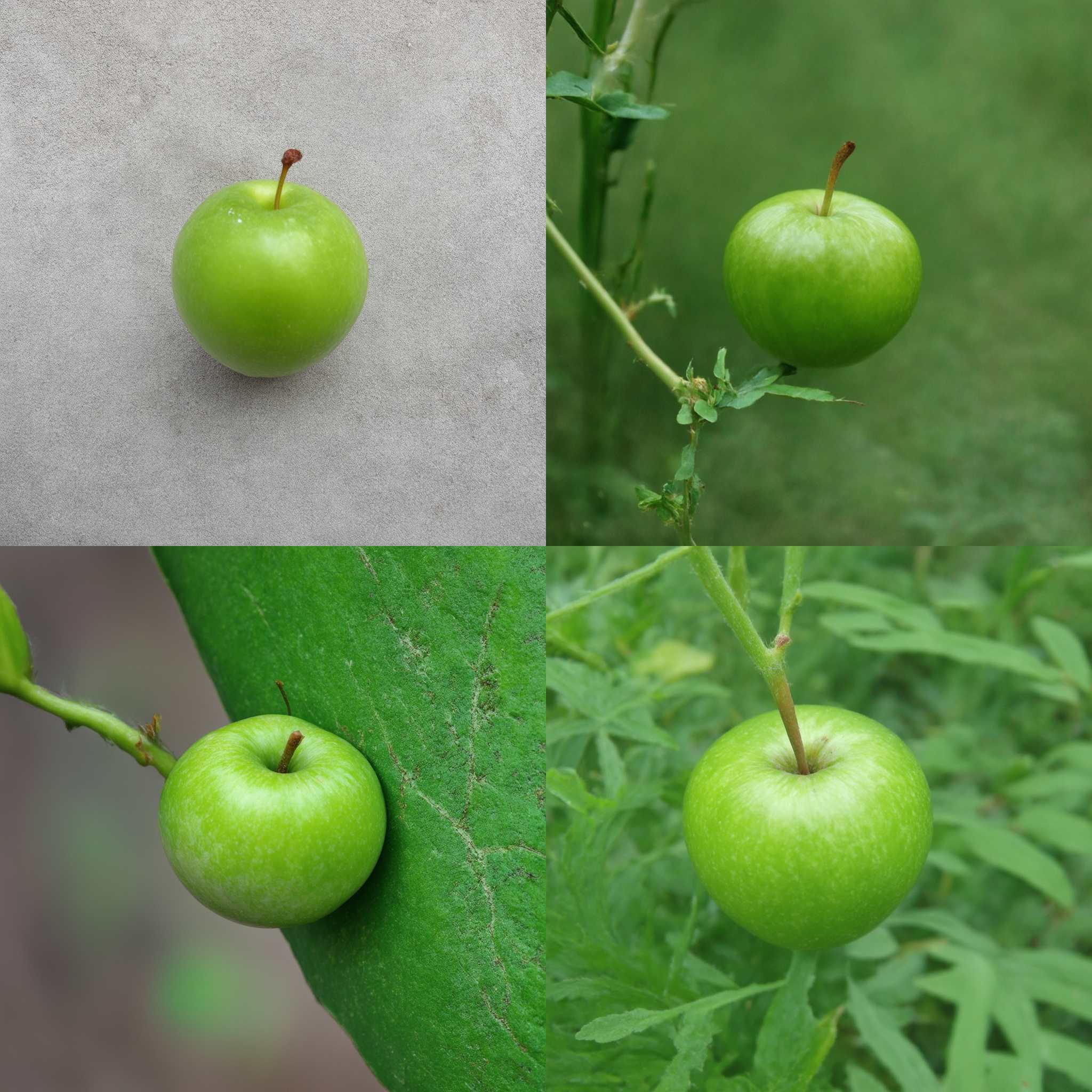 An unripe apple