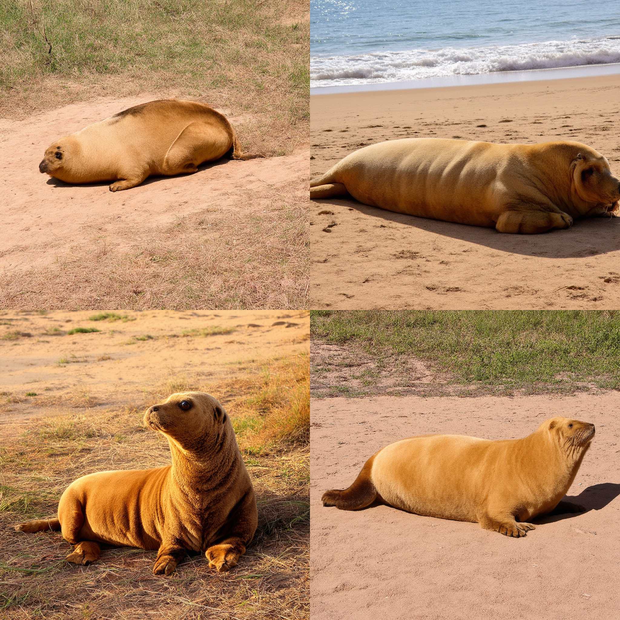 A sunbathing seal