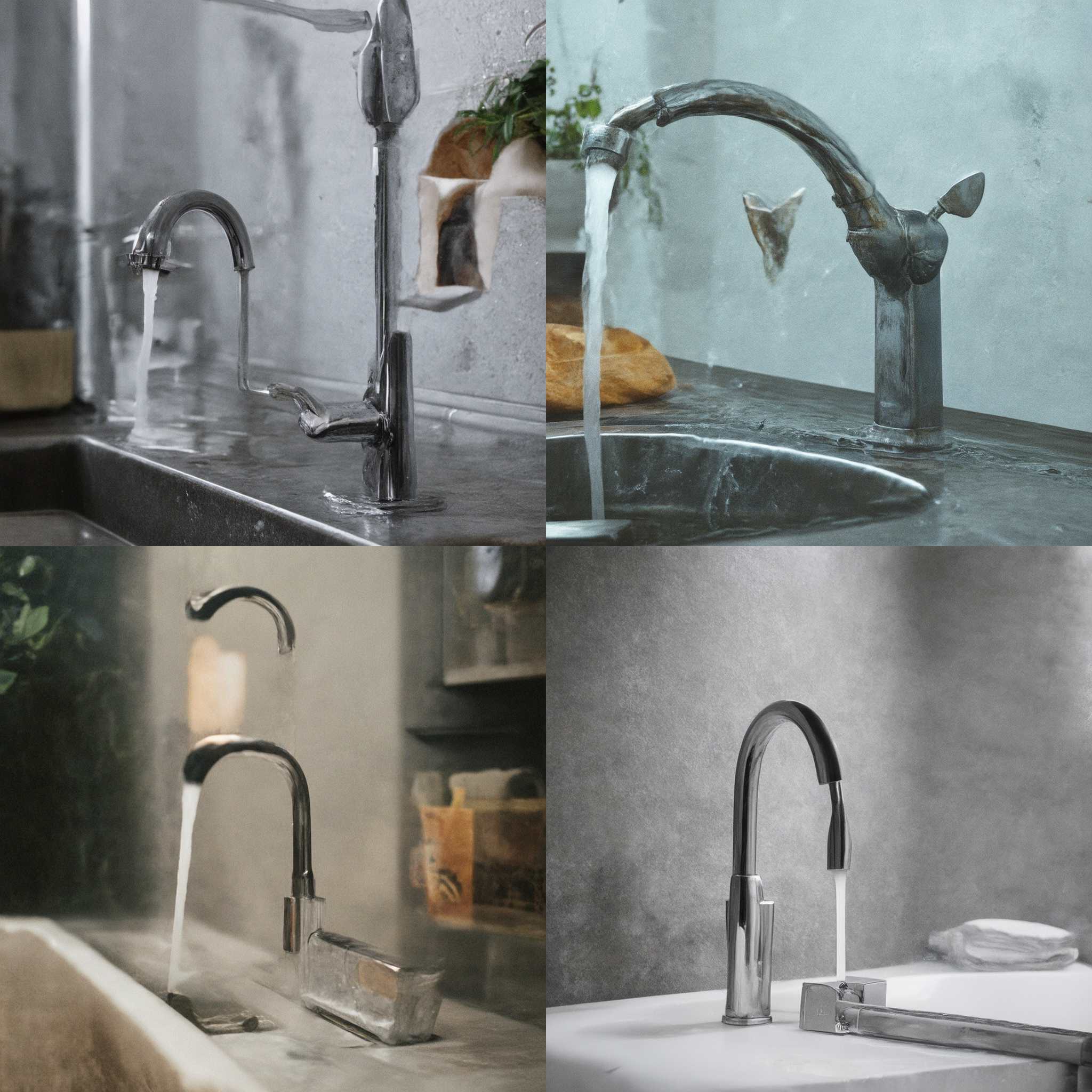 A faucet that's turned on