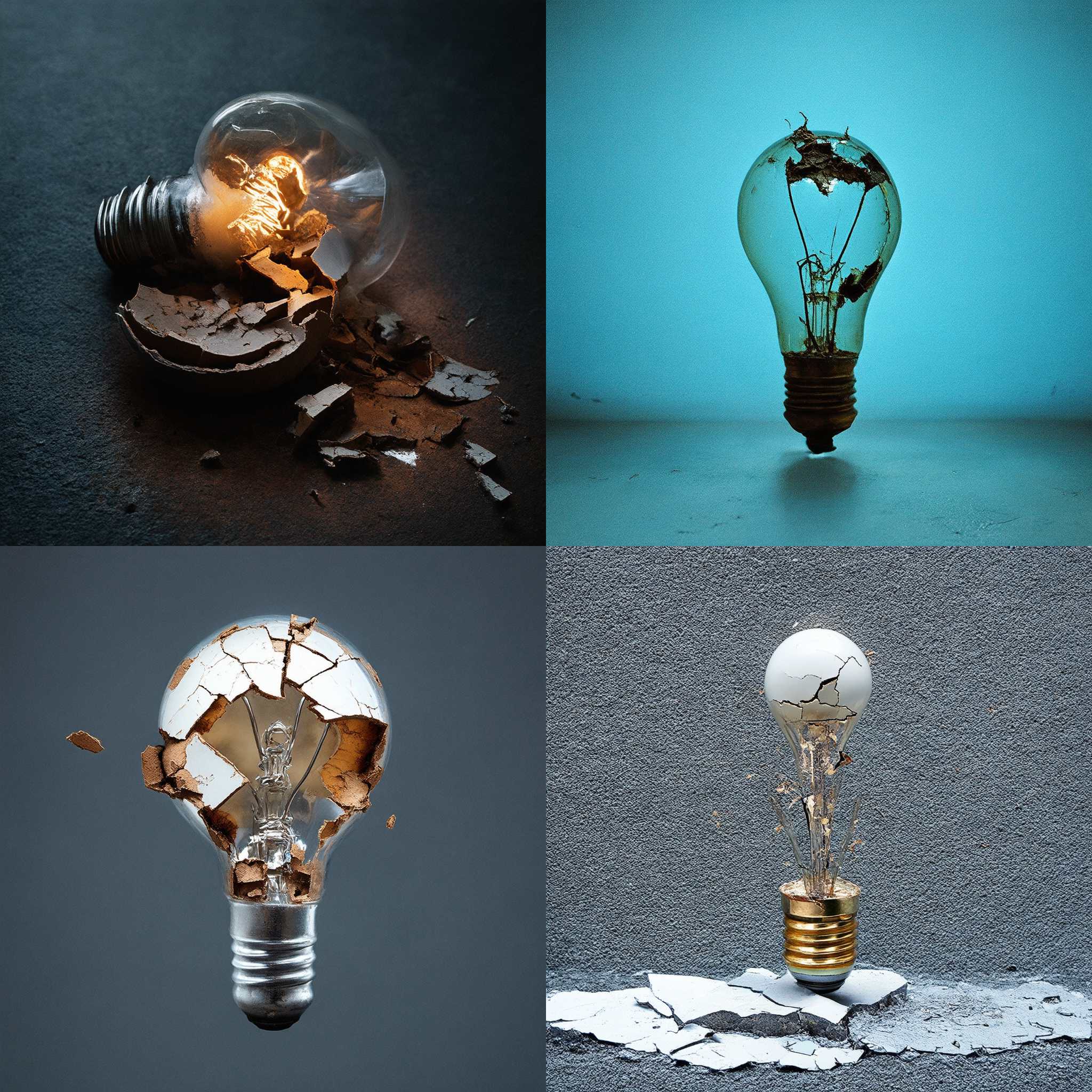 a lightbulb with a broken circuit