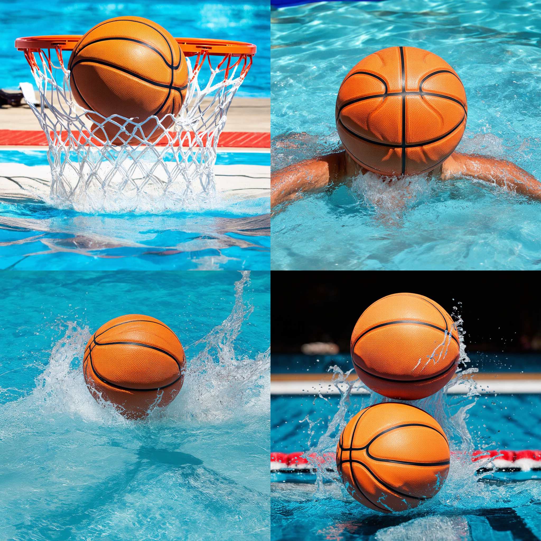 A basketball in water