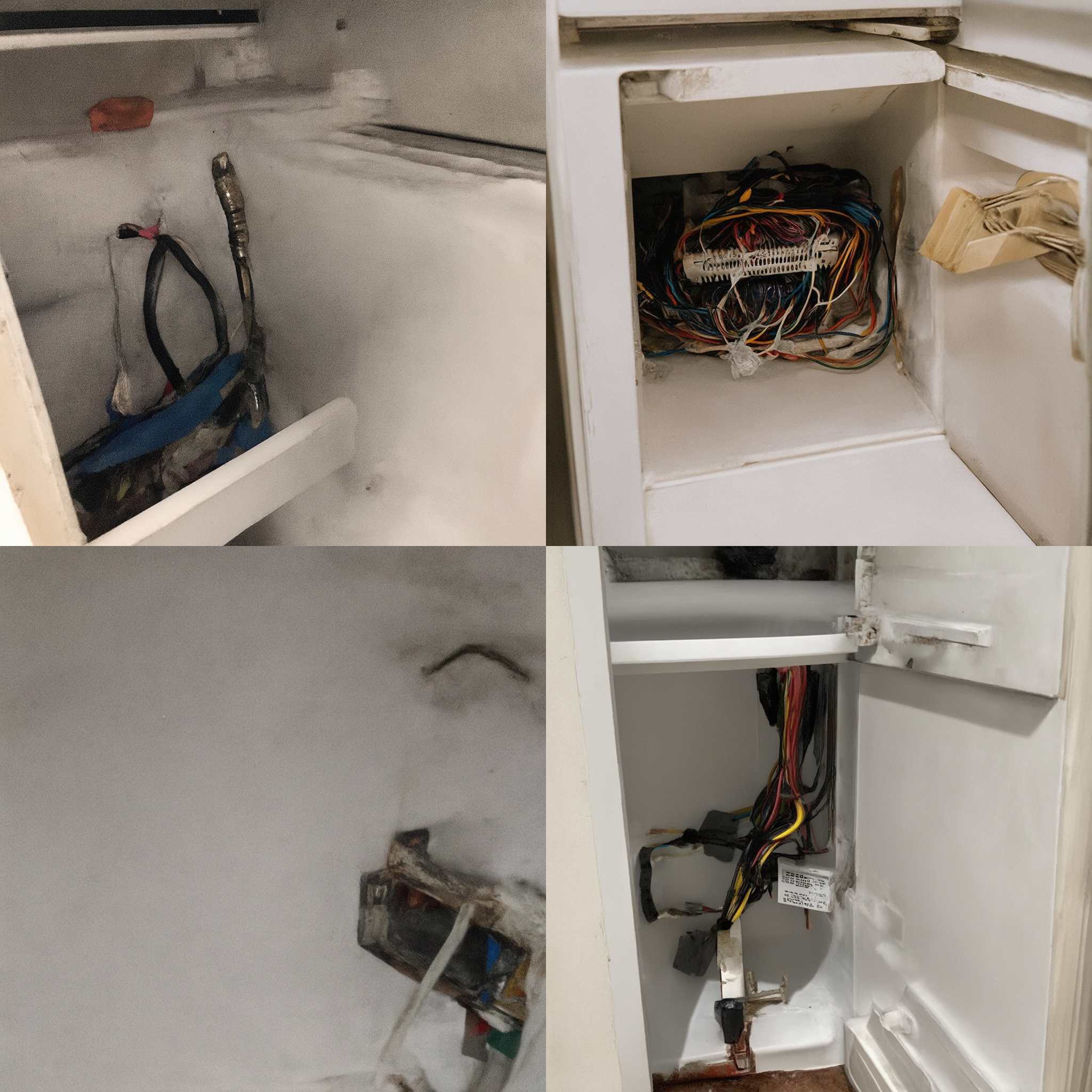 An open fridge disconnected from electricity