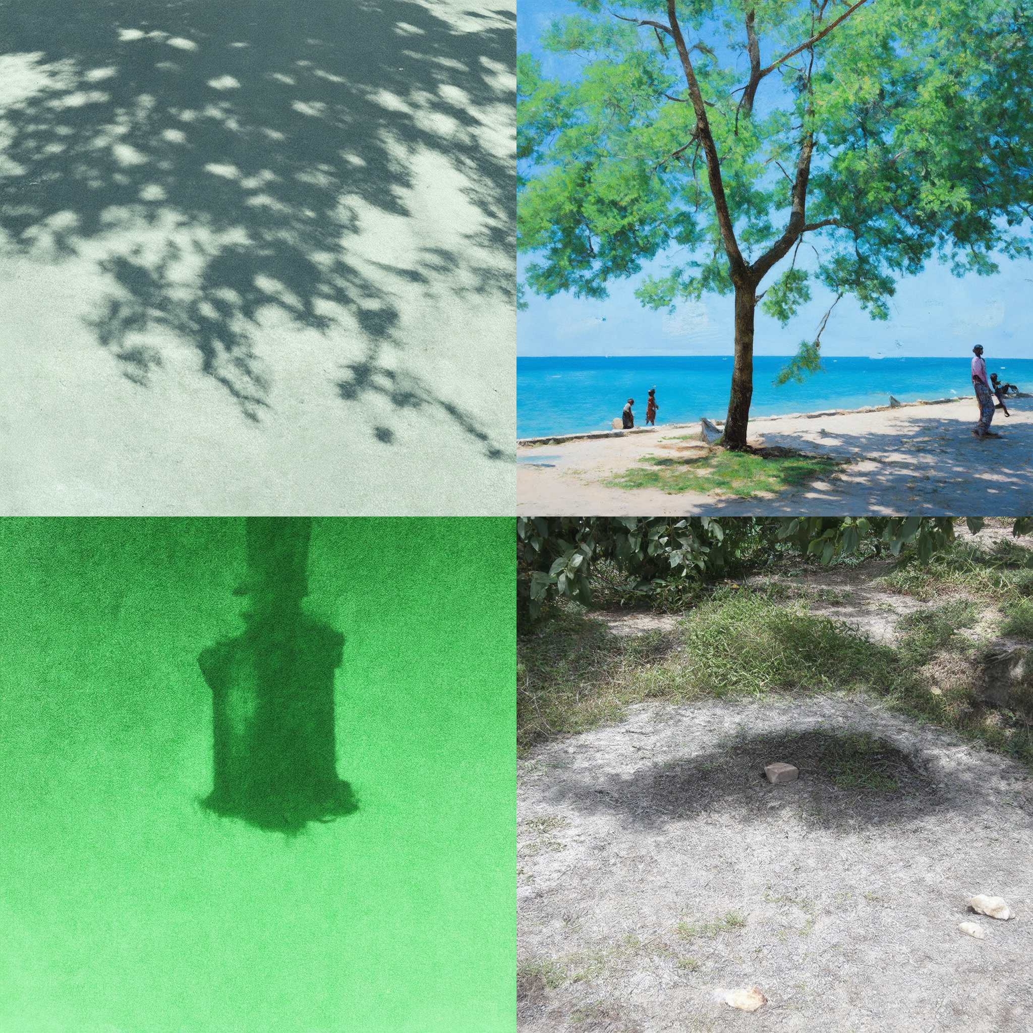 The shadow of a tree at noon