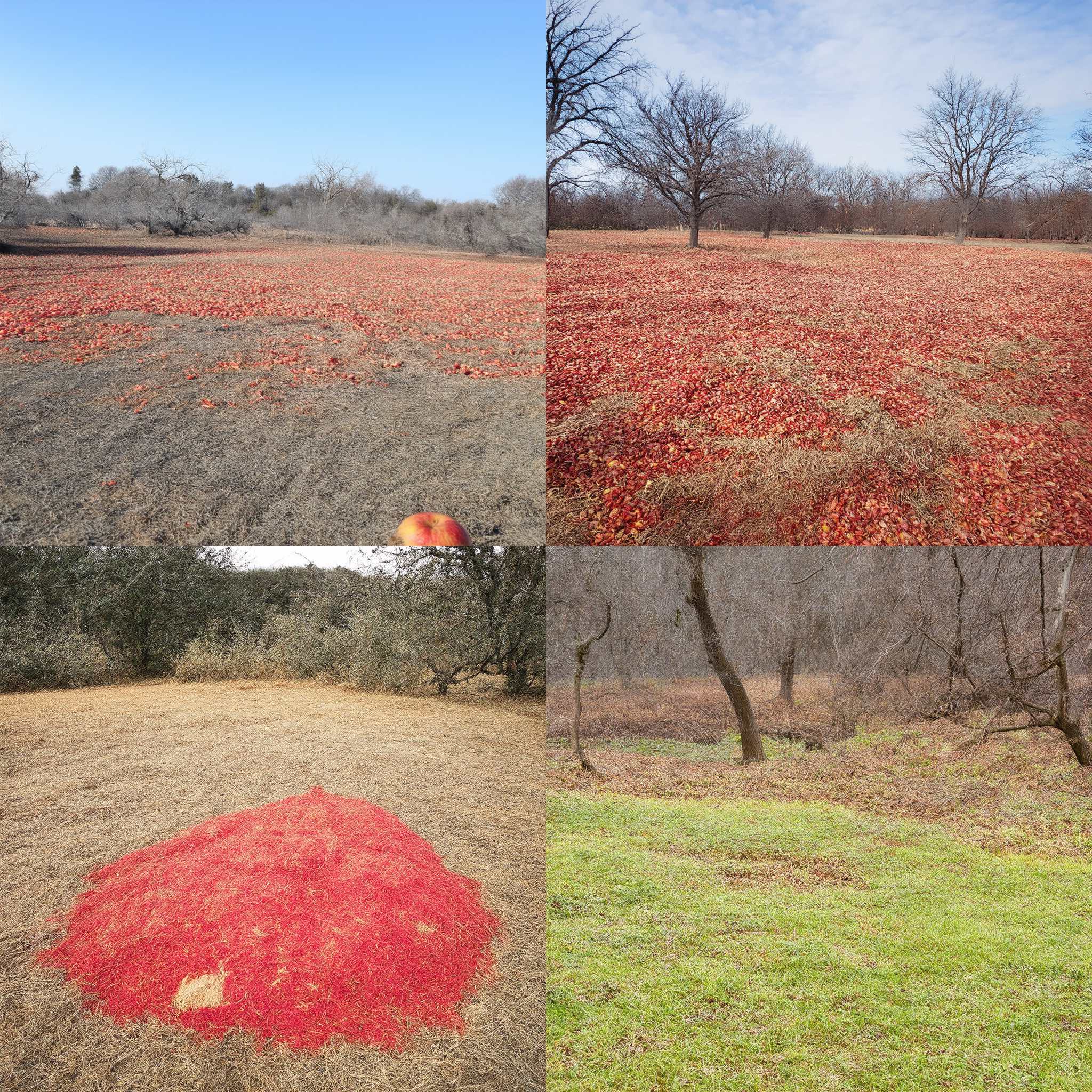 An apple orchard after harvesting is over