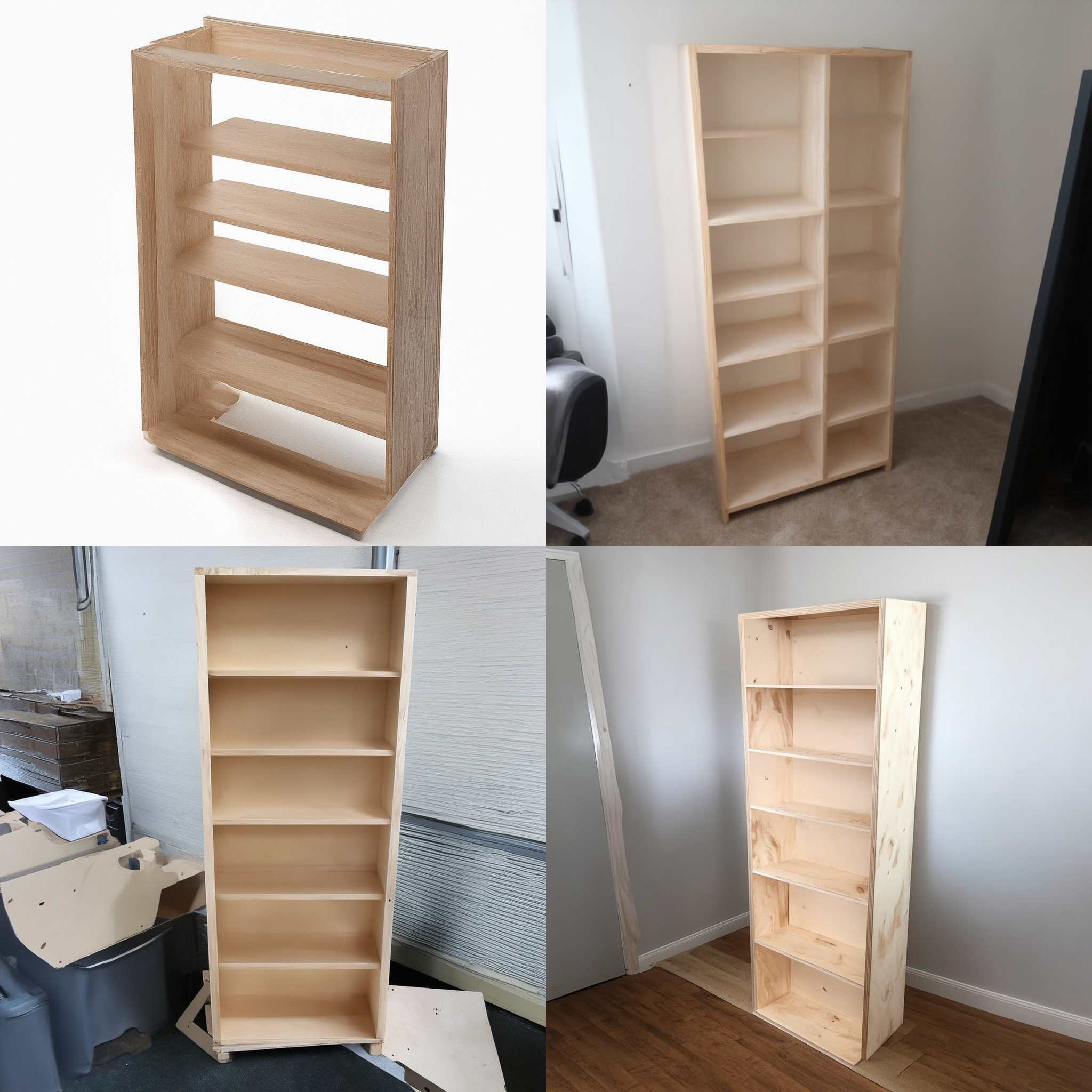 A bookshelf just assembled