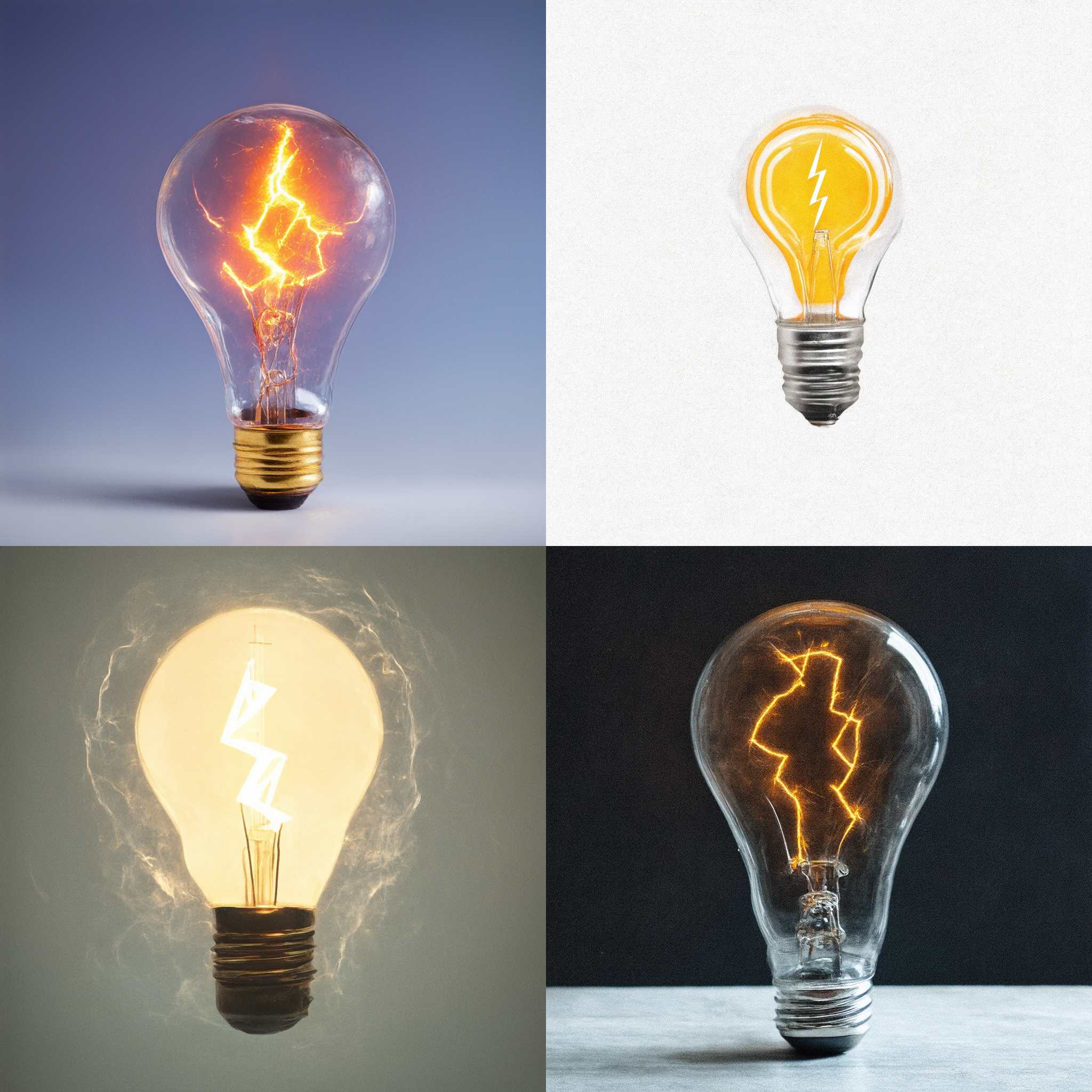 A lightbulb with electricity