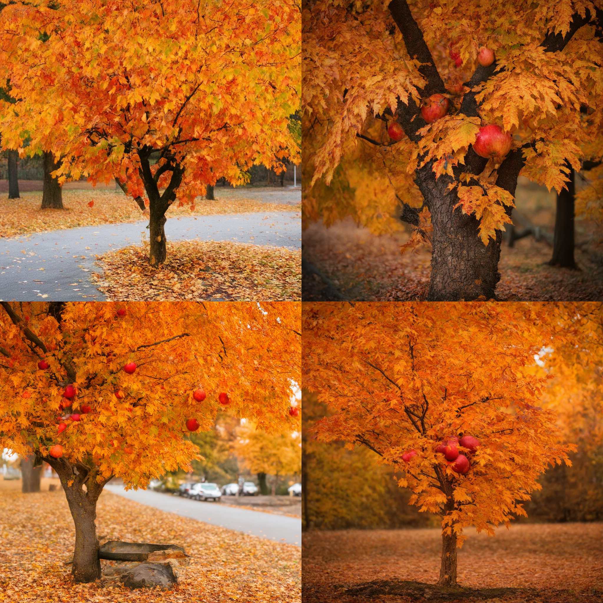 An apple tree in autumn