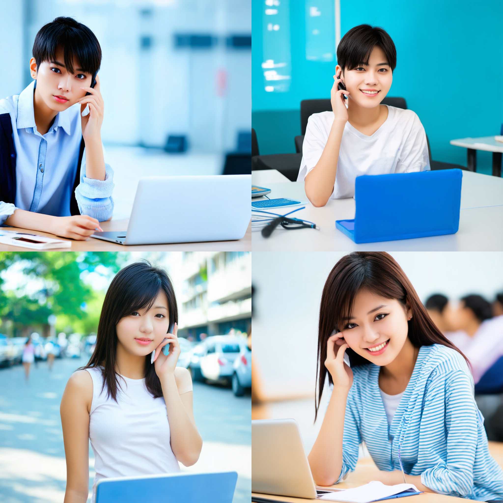 A college student making a call