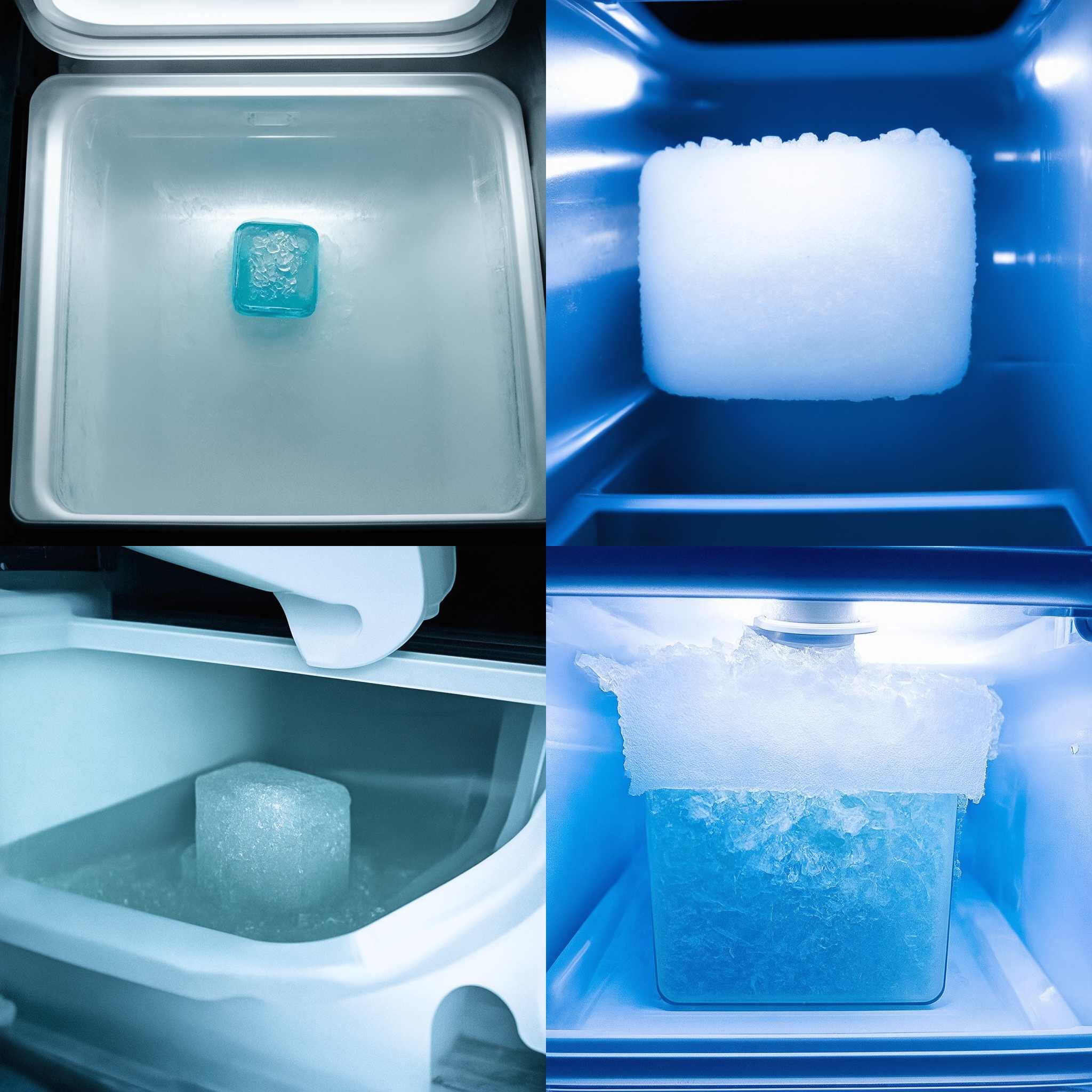 An ice cube in a freezer