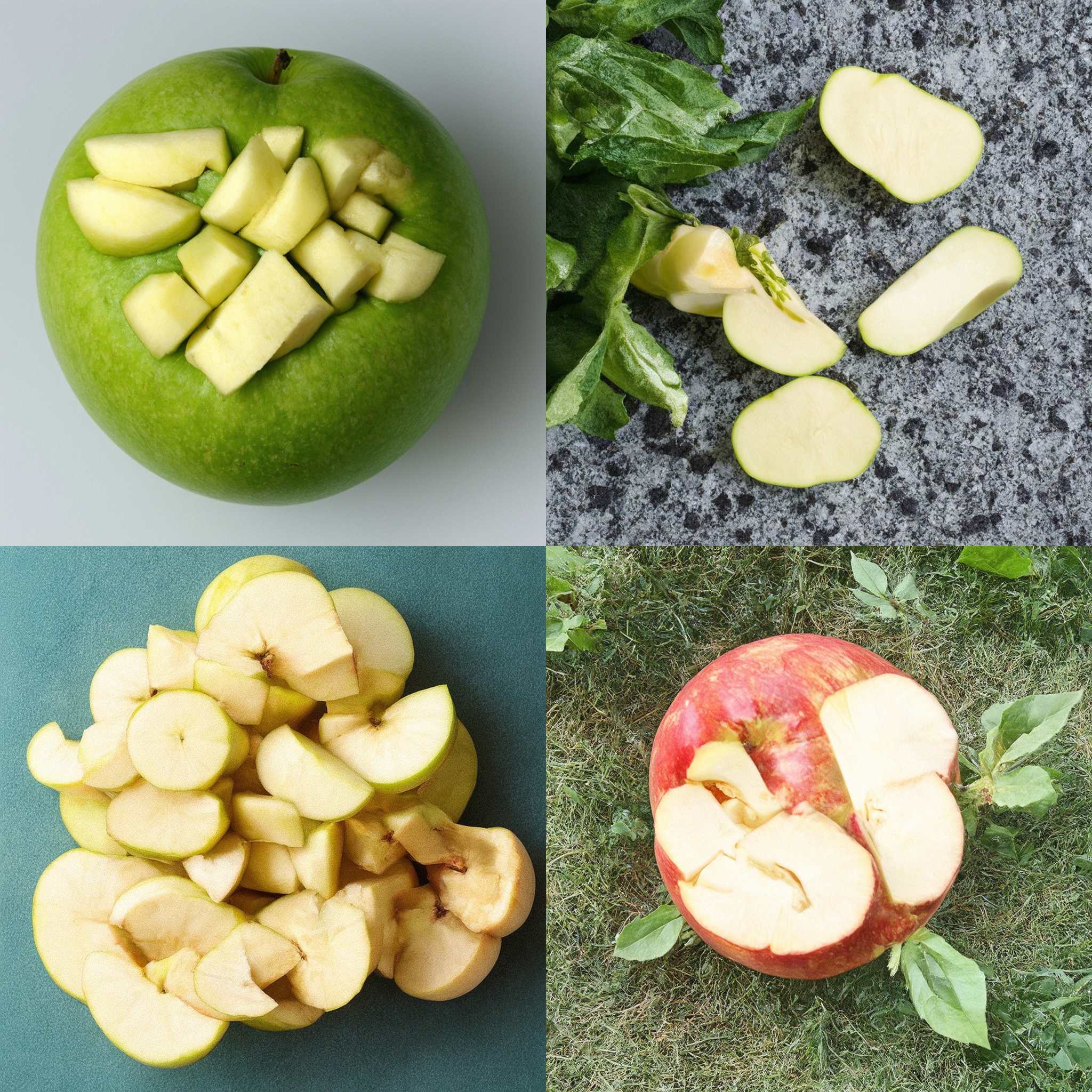 A freshly cut apple slice