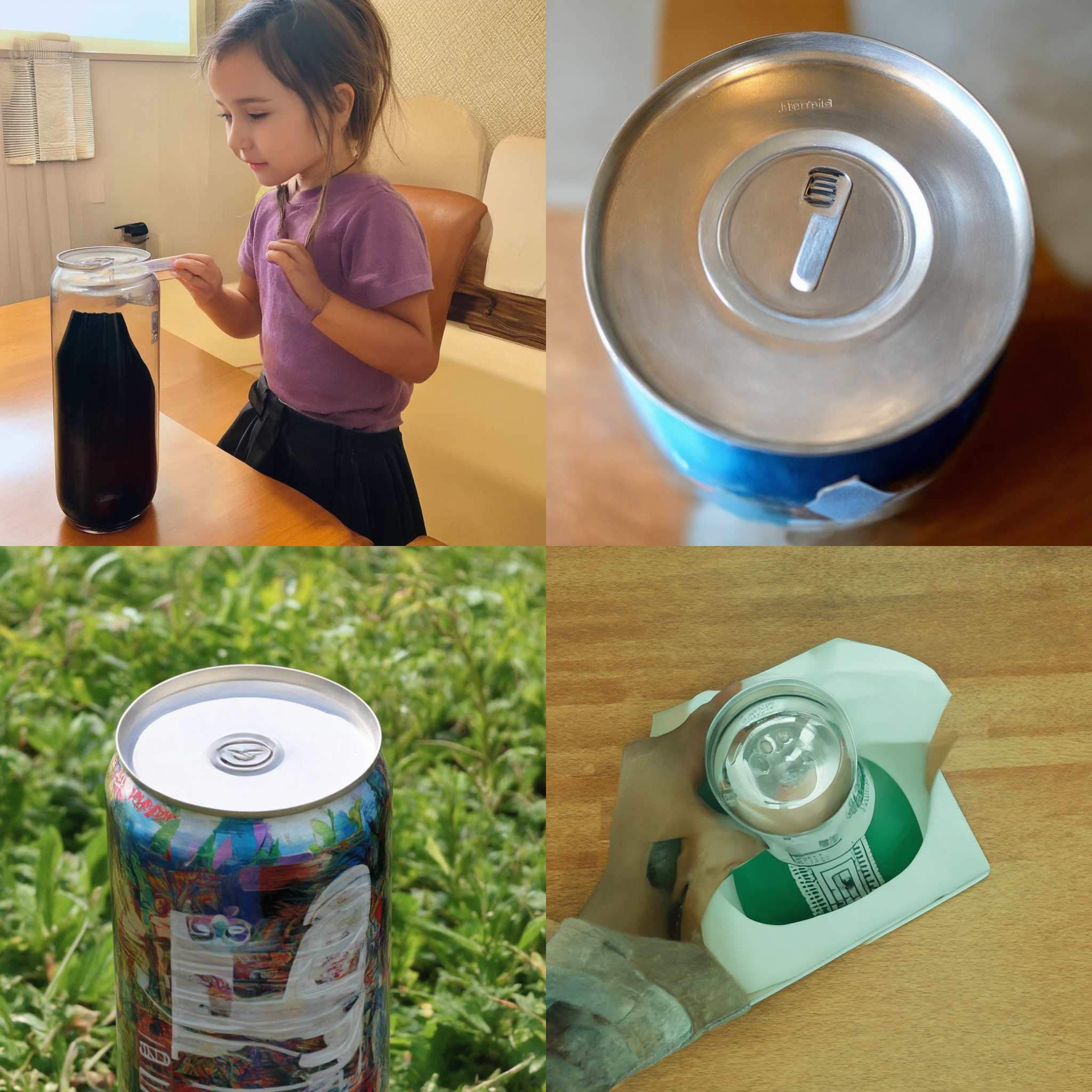 A soda can opened slowly