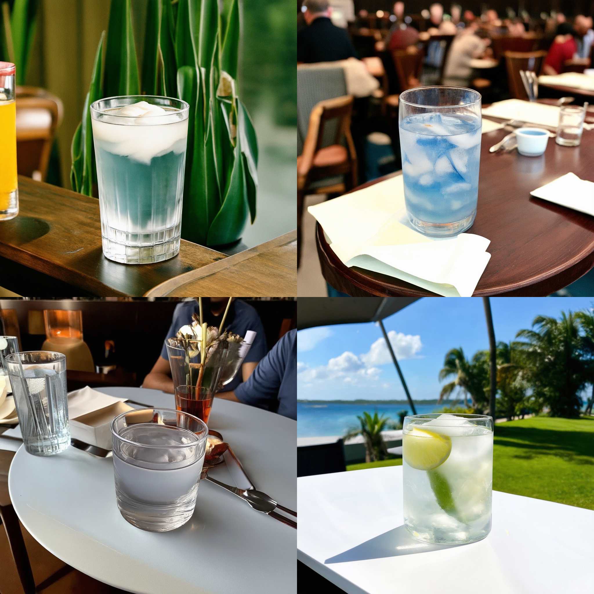 A glass of water placed on a table