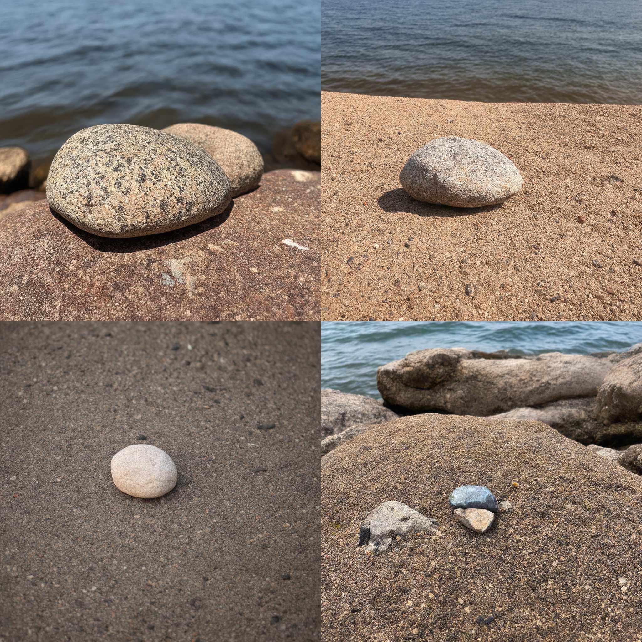 A pebble near the water