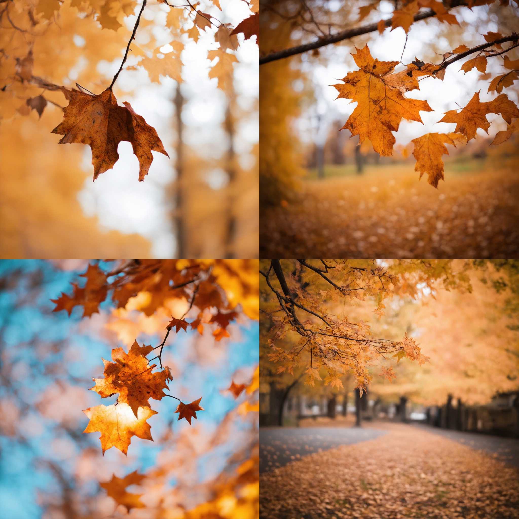 Maple leaves during autumn