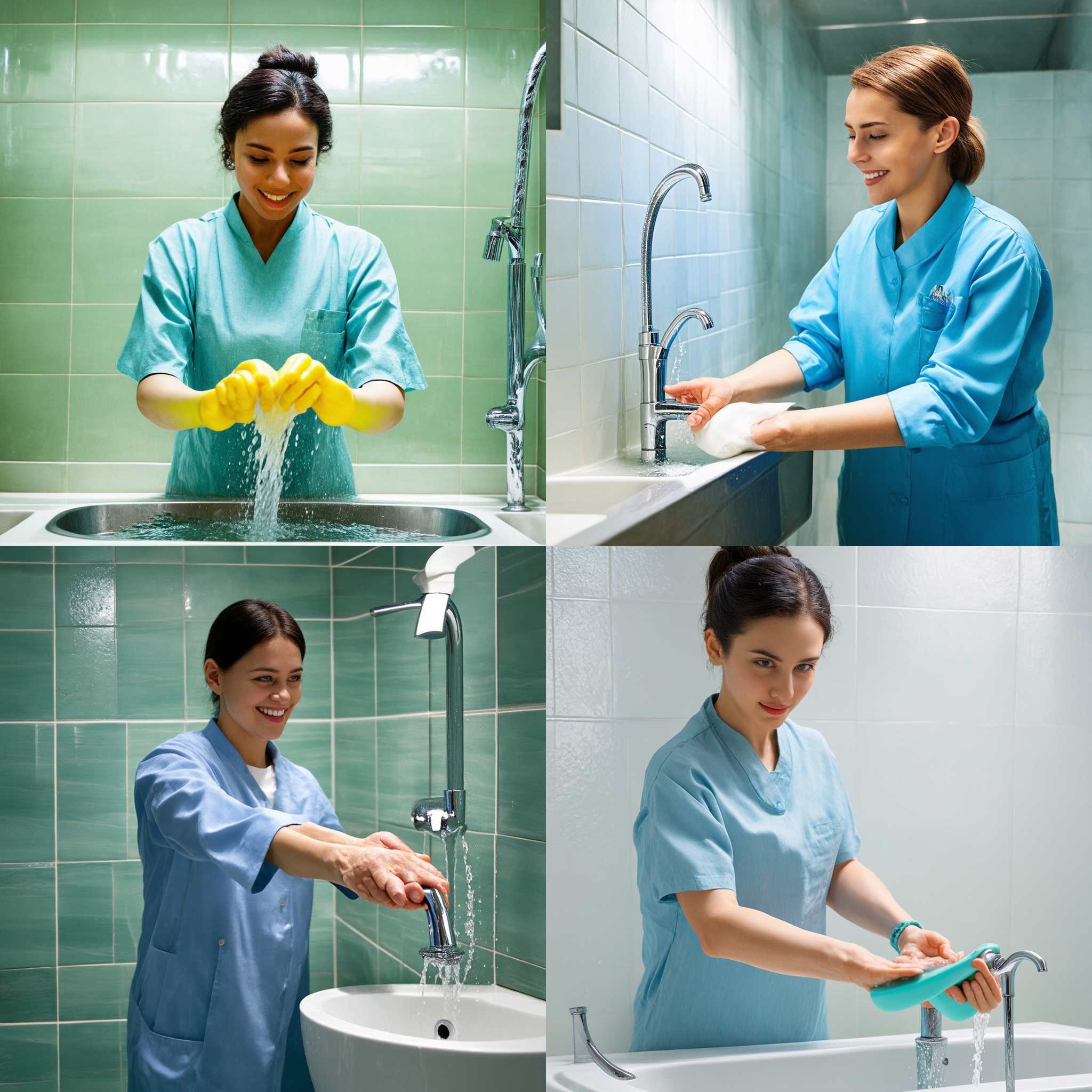 A nurse washing hands