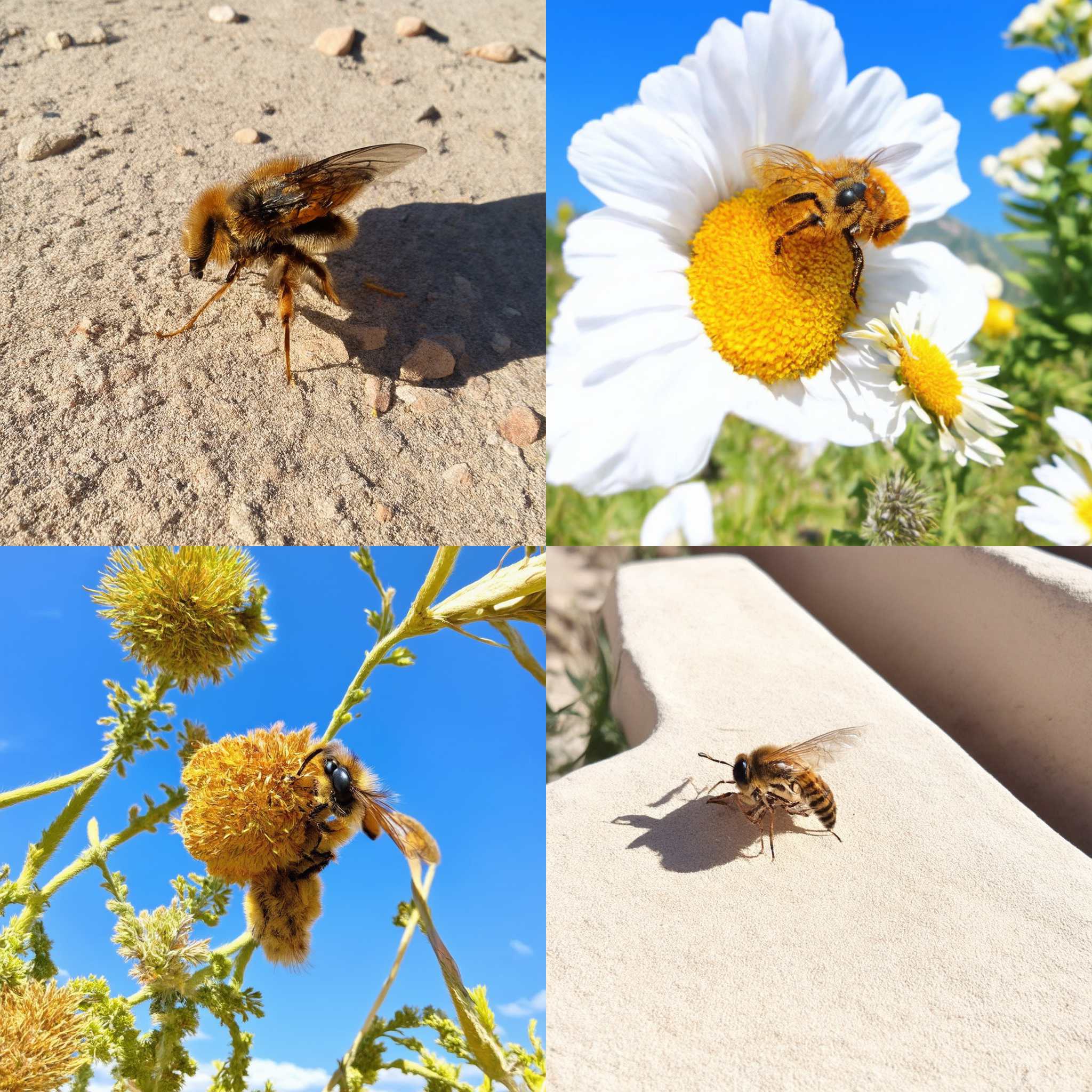 A bee on a sunny day