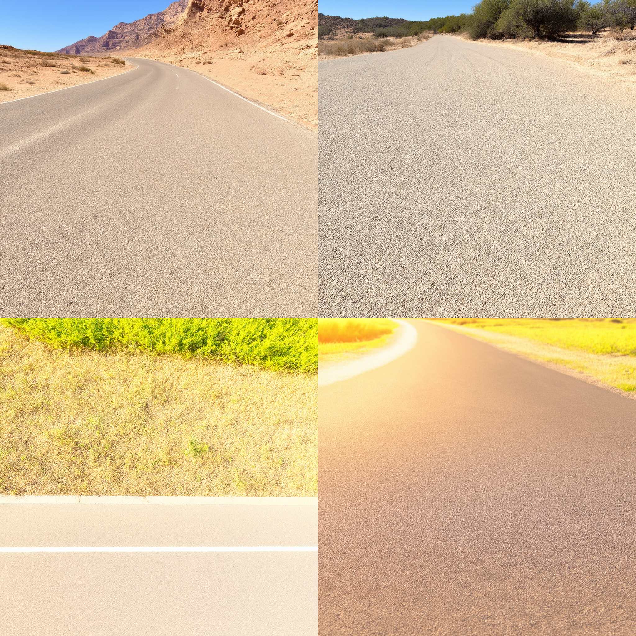 An asphalt road on a sunny day