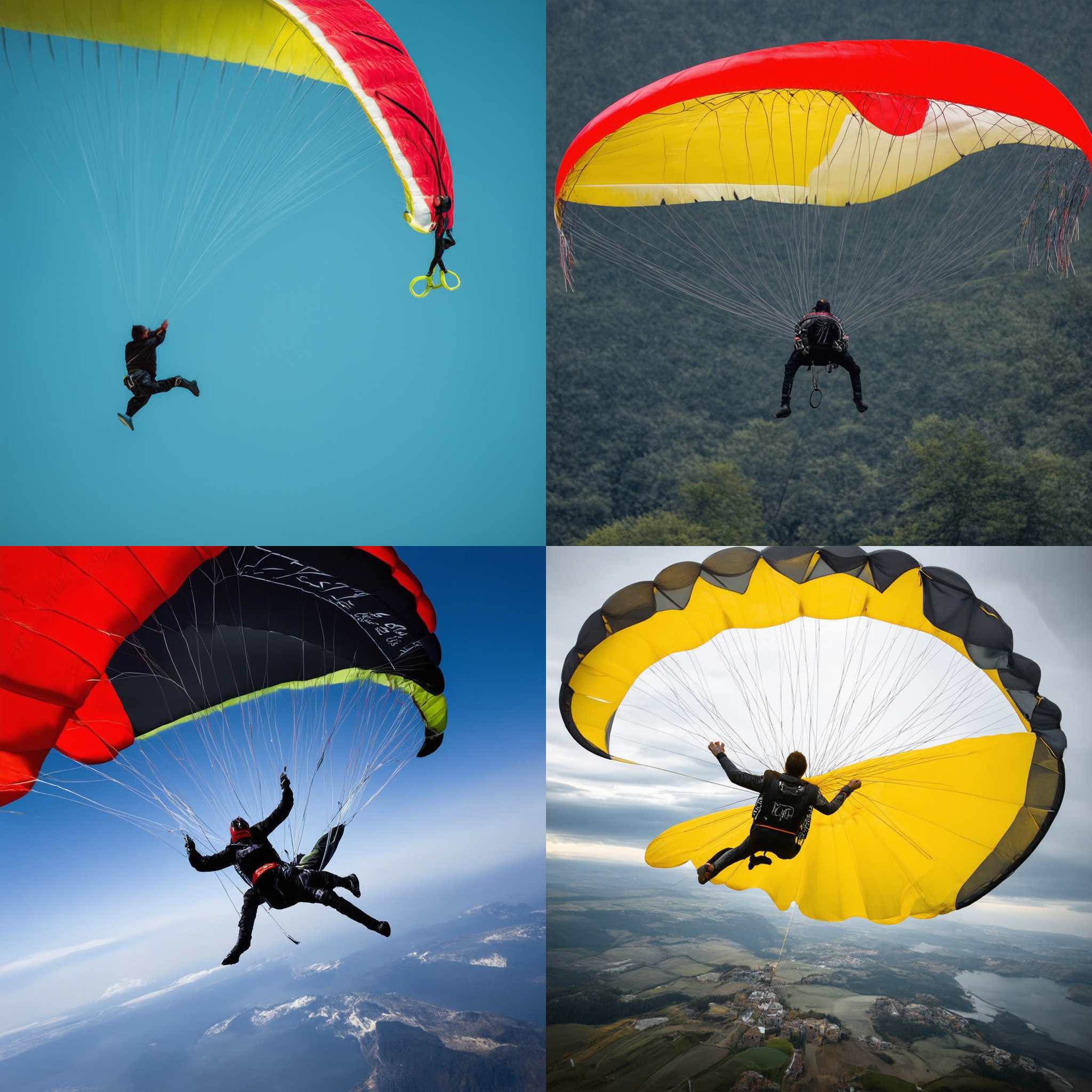 A skydiver opening a parachute