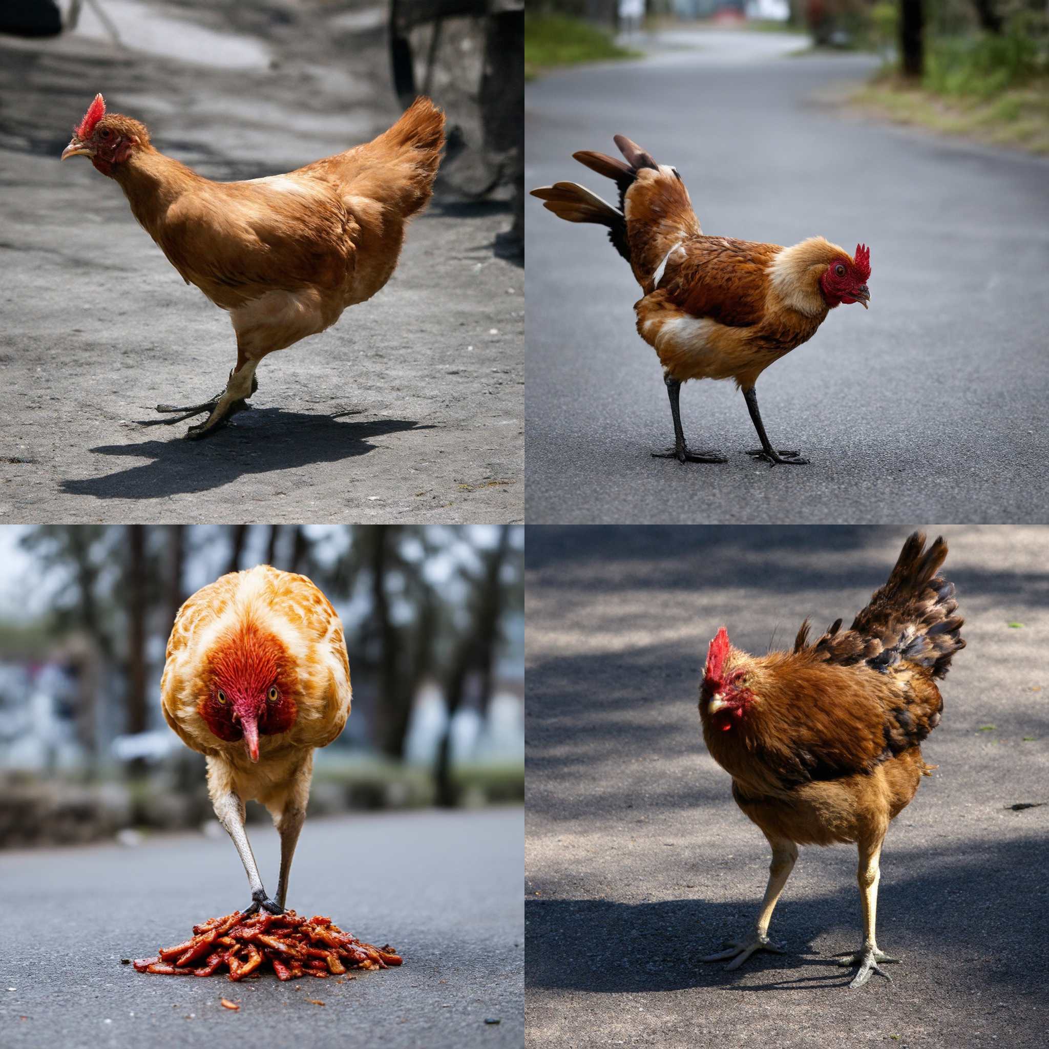 A chicken pecking for food