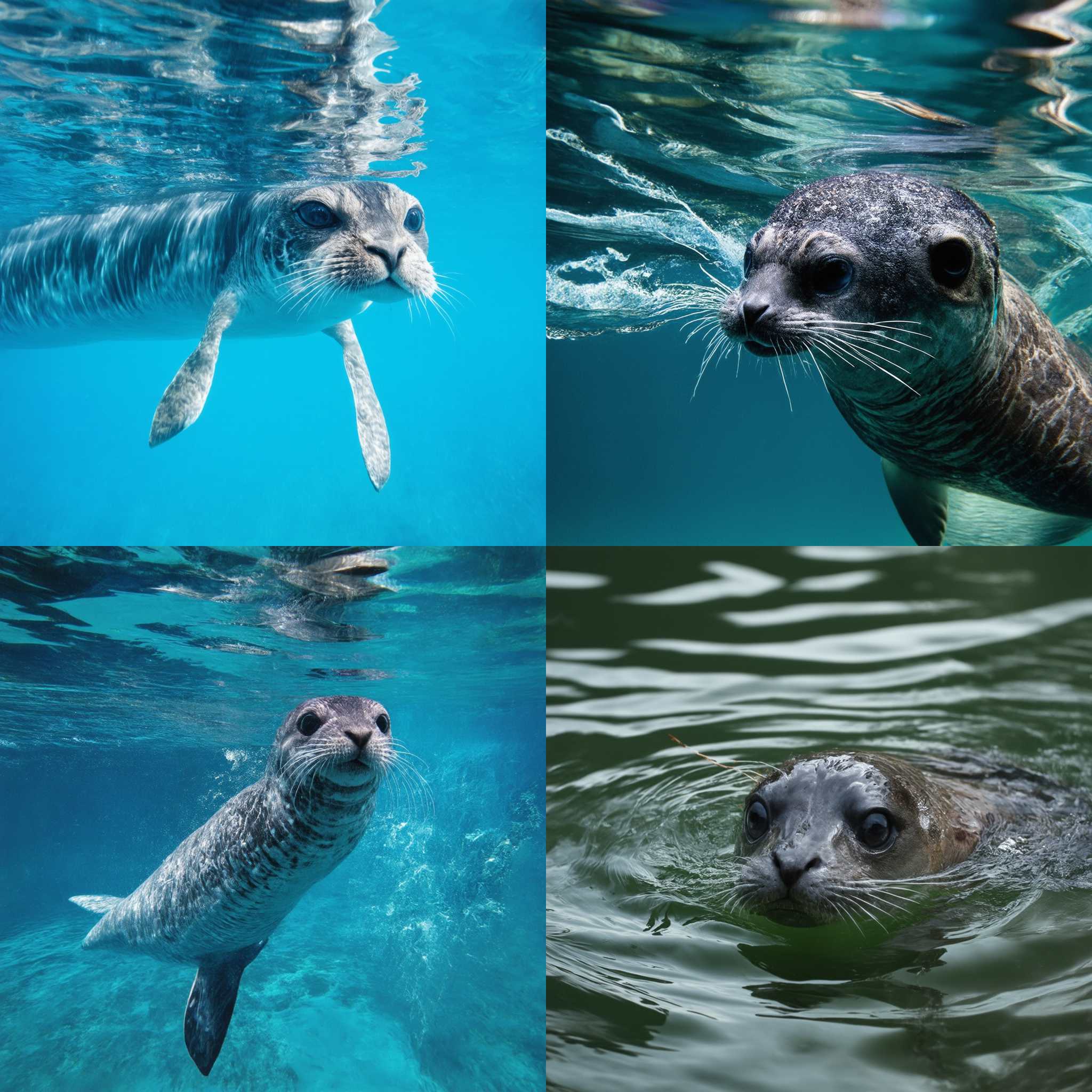 A swimming seal