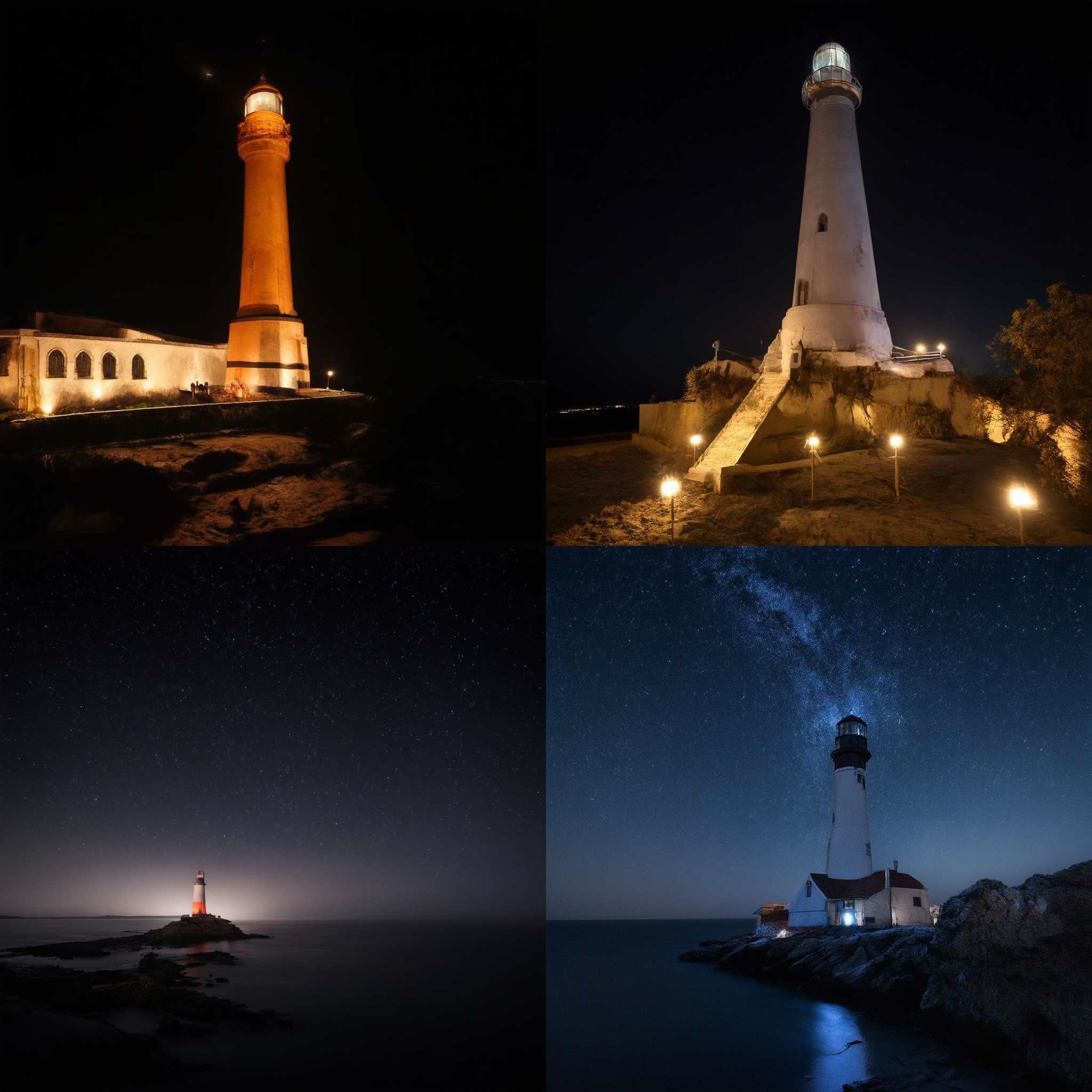 A lighthouse during nighttime