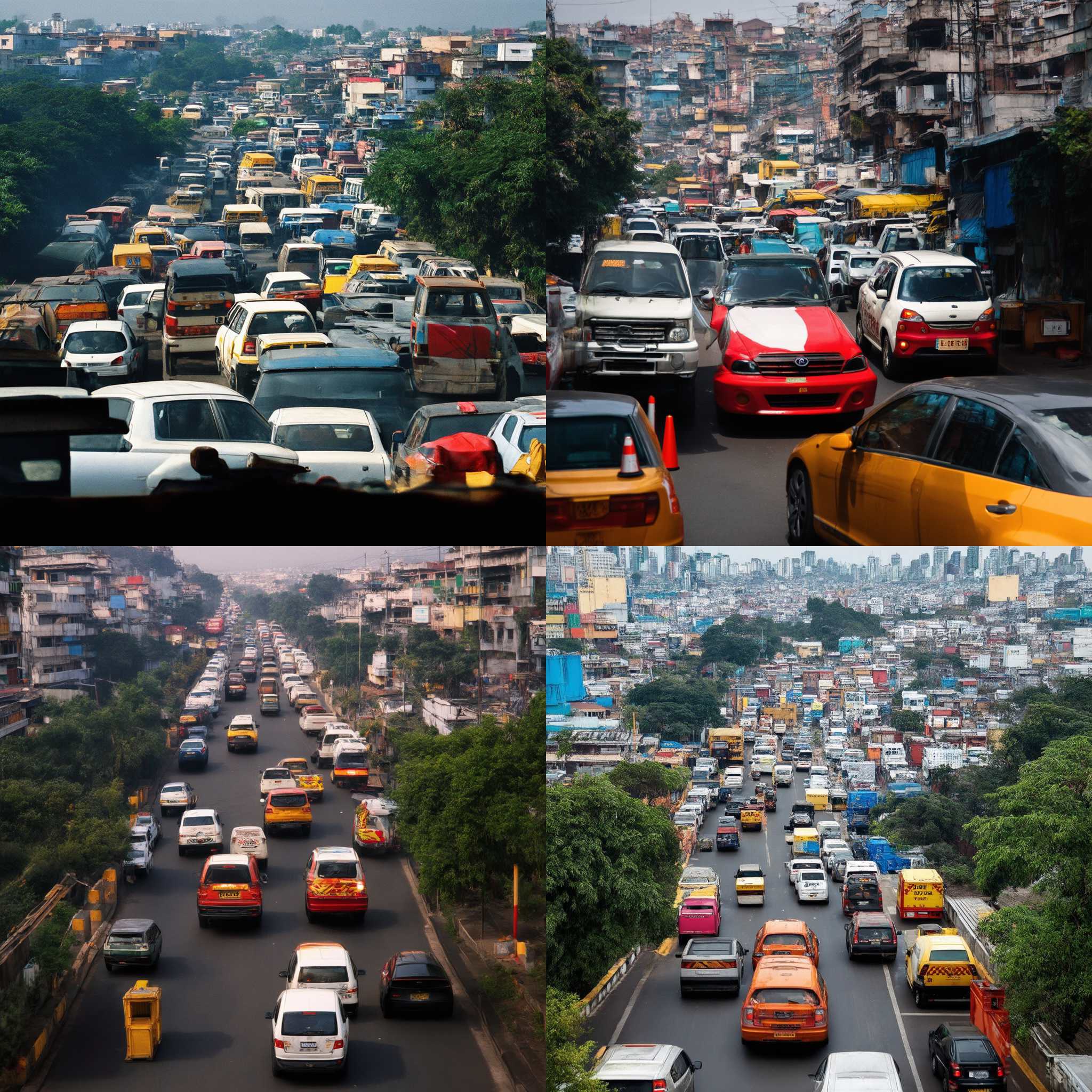 A congested road in the city