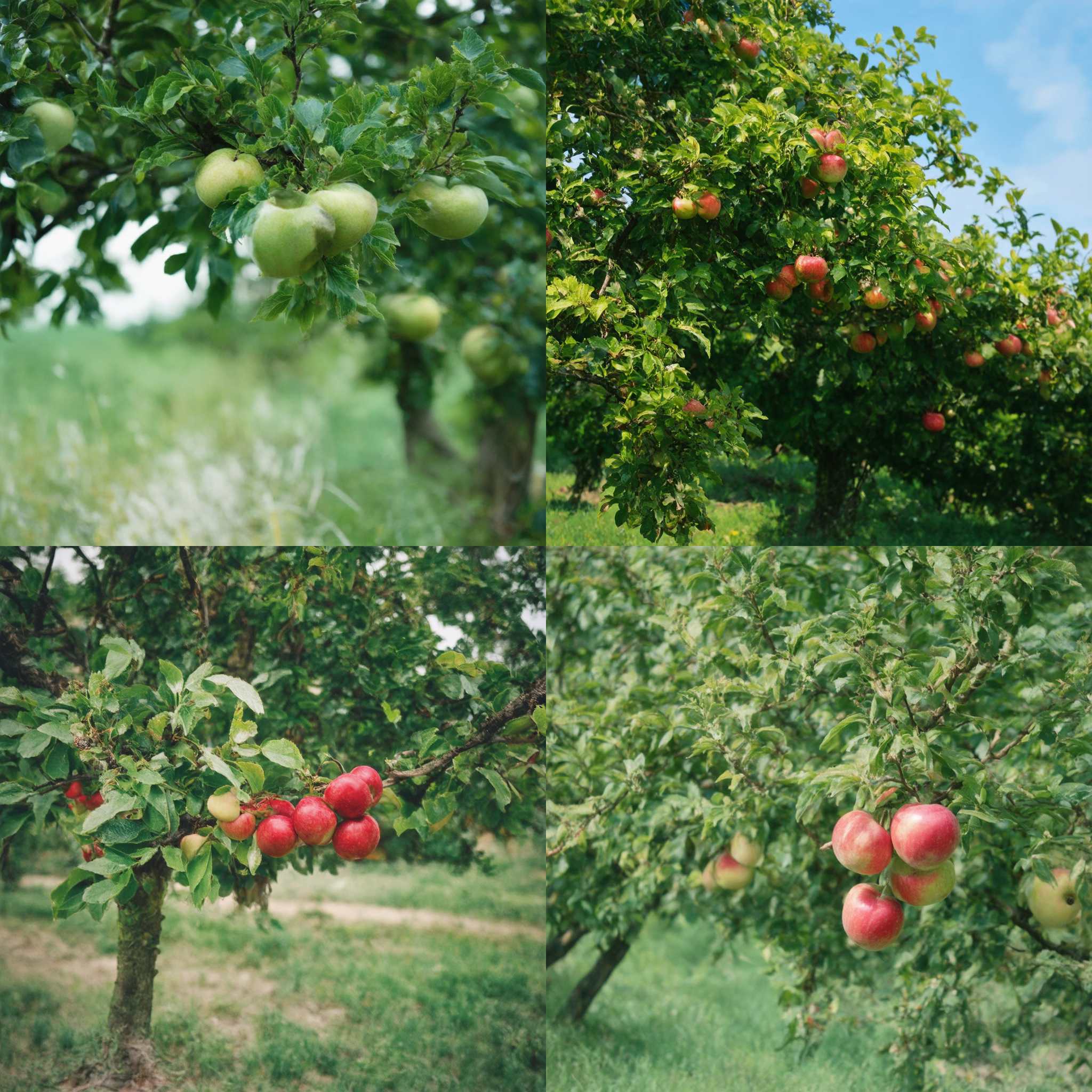 An apple orchard before harvesting