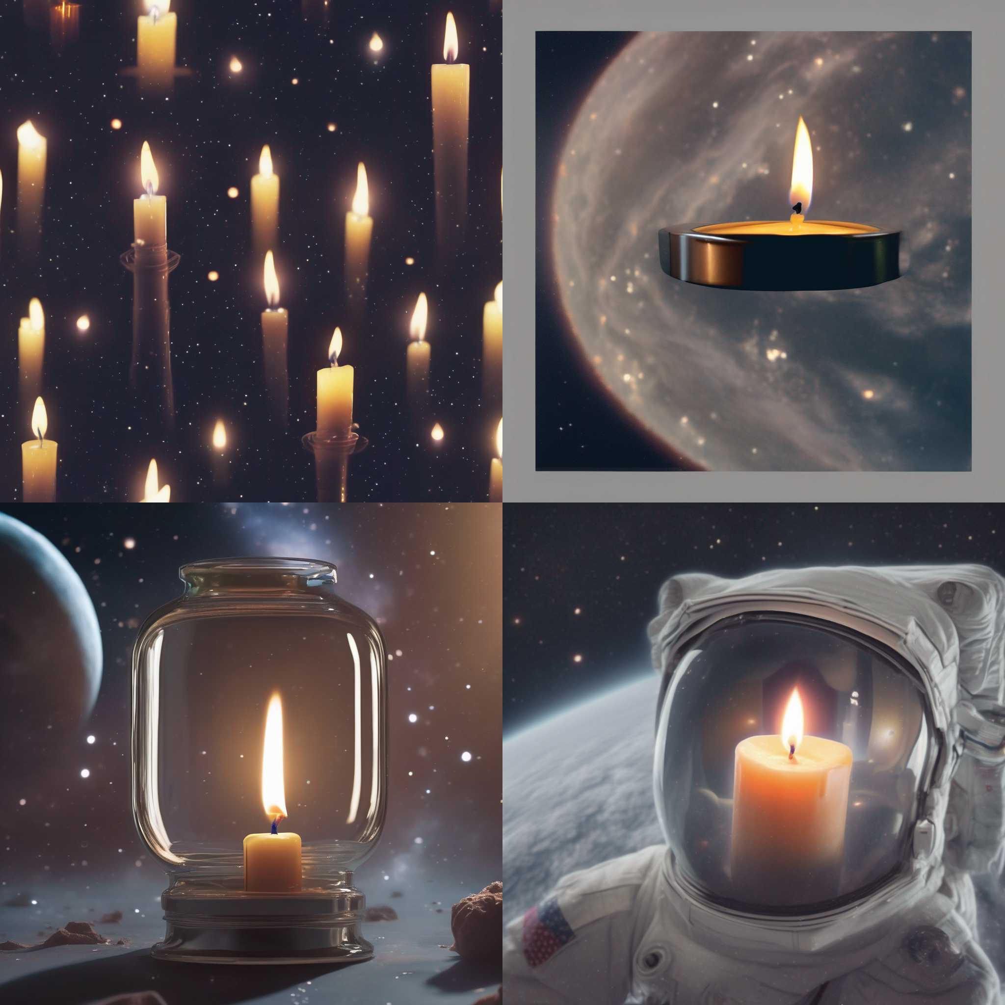 A candle in space