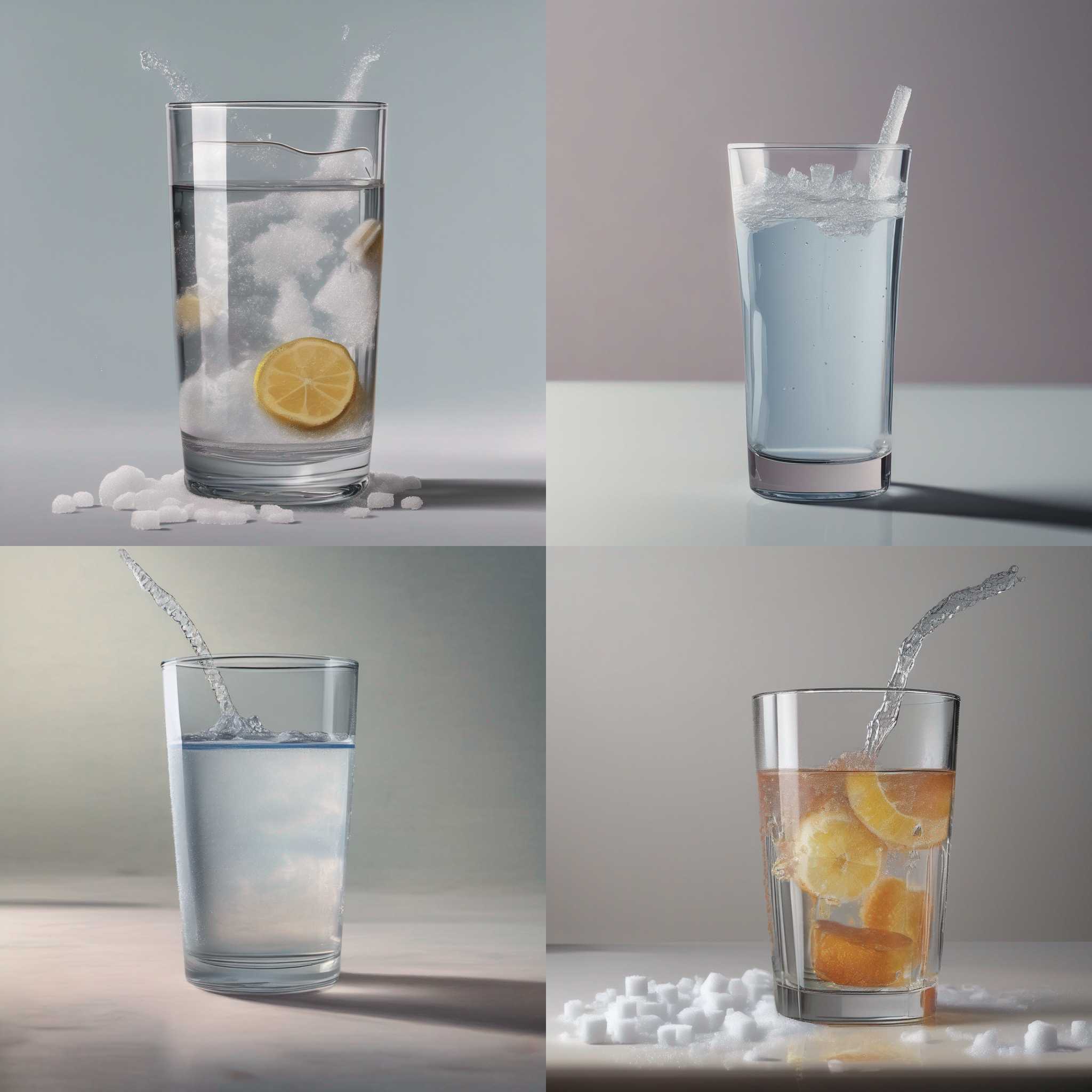 A glass of water mixed with sugar